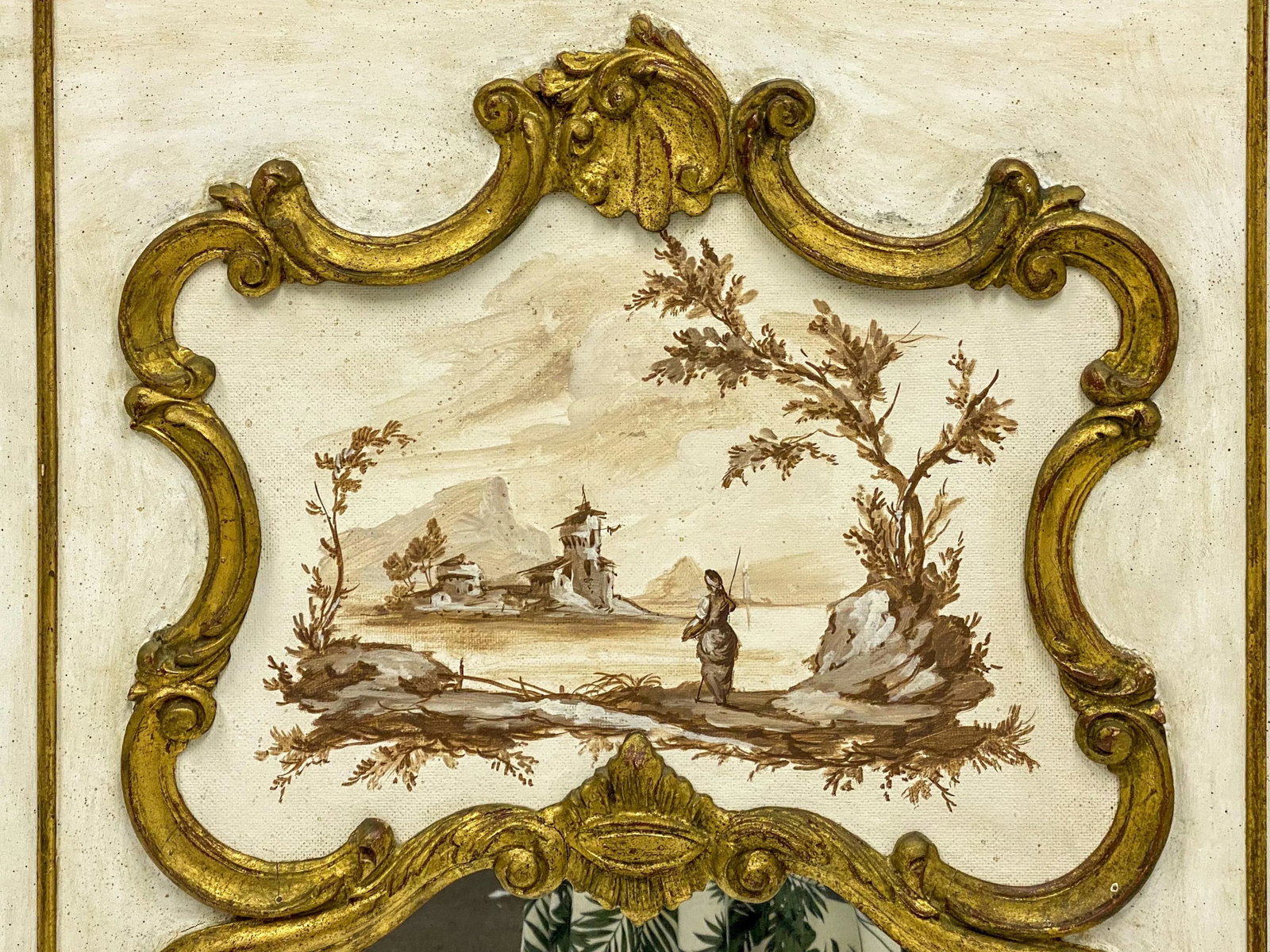 1960s Italian Giltwood Trumeau Mirror by P.DeLuca - 2