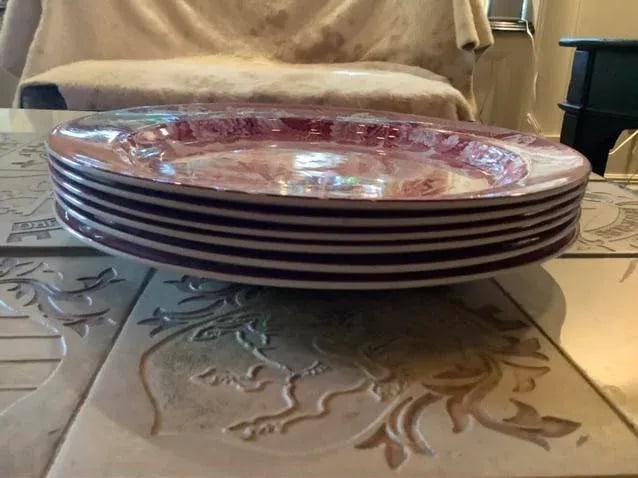 Wood's Burslem England Turkey Plates - Set of 6 - 5