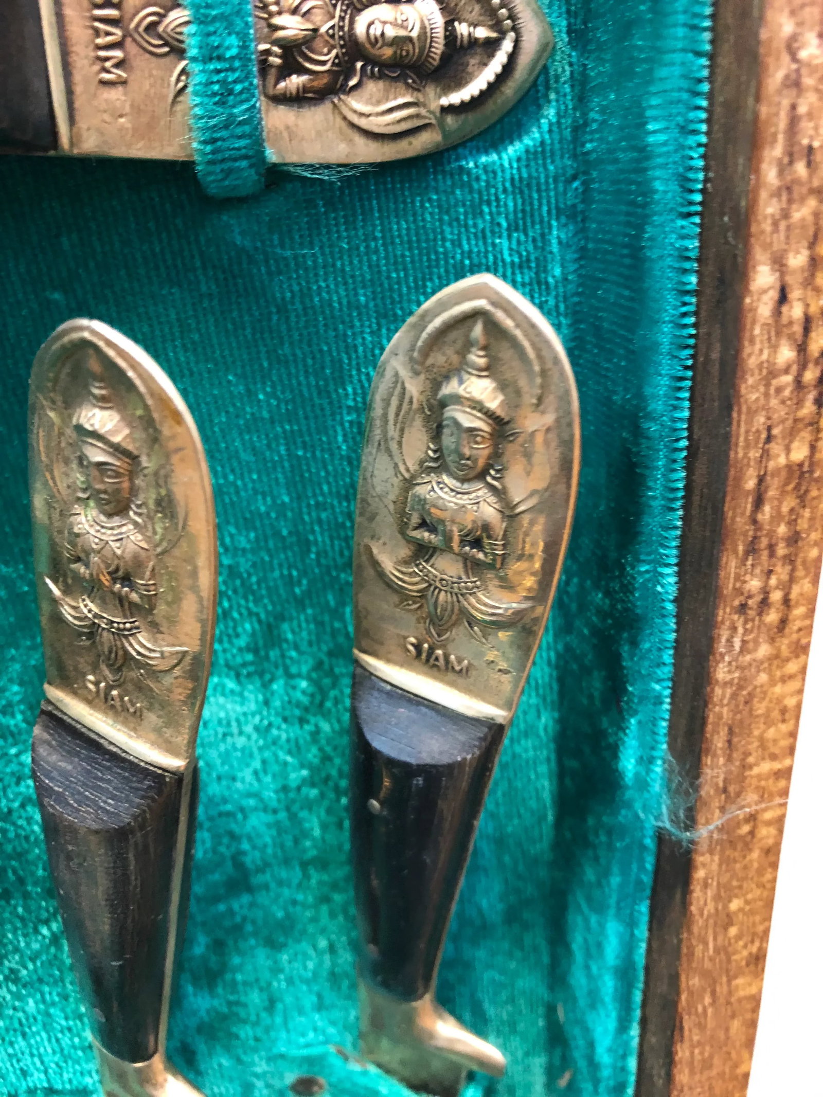 Vintage 1950s Siam Buddha Bronze Brass Flatware - 29 Piece Set - 3