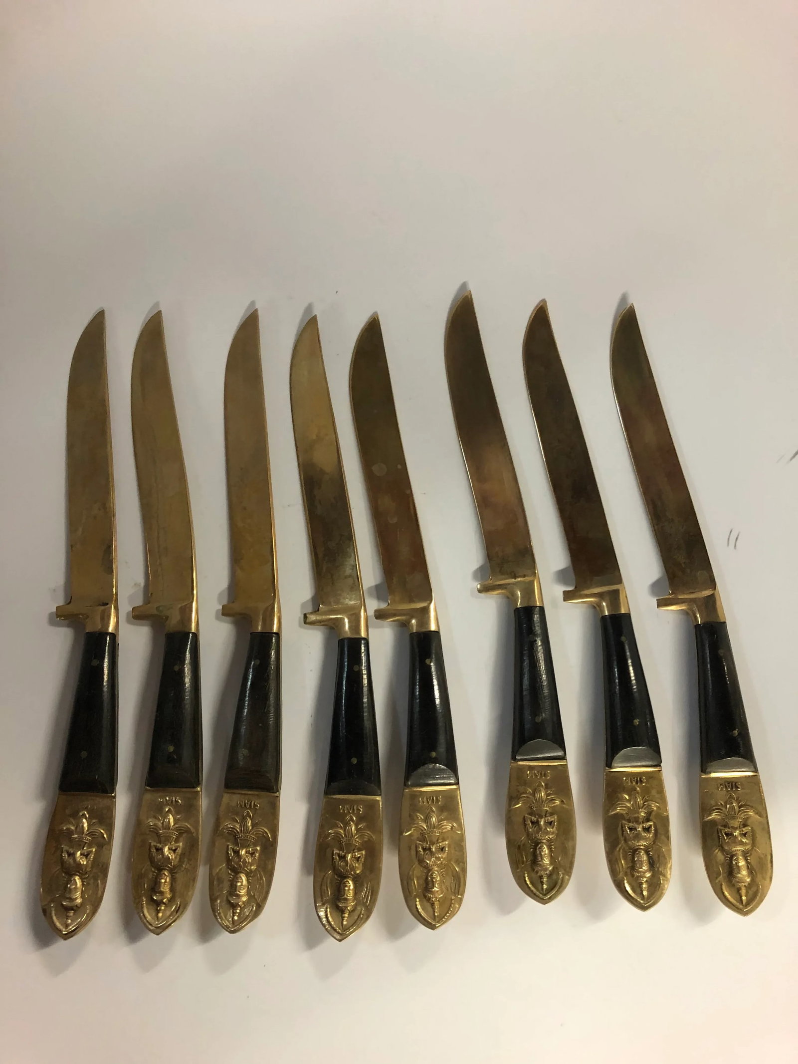 Vintage 1950s Siam Buddha Bronze Brass Flatware - 29 Piece Set - 7
