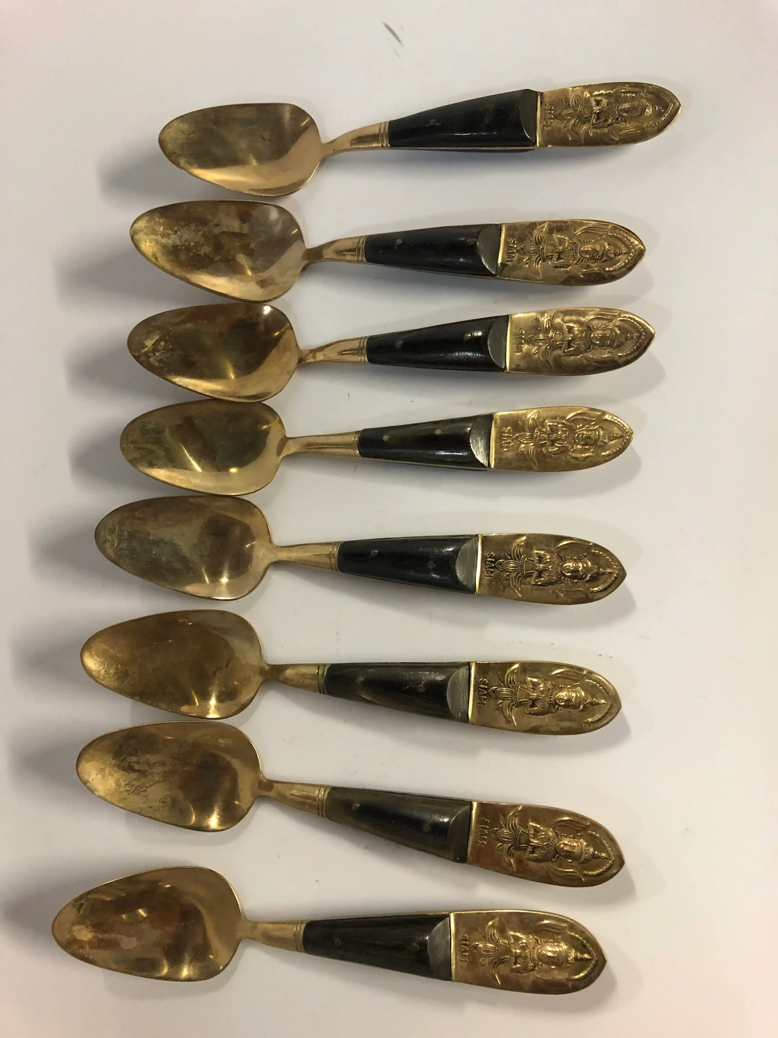 Vintage 1950s Siam Buddha Bronze Brass Flatware - 29 Piece Set - 9