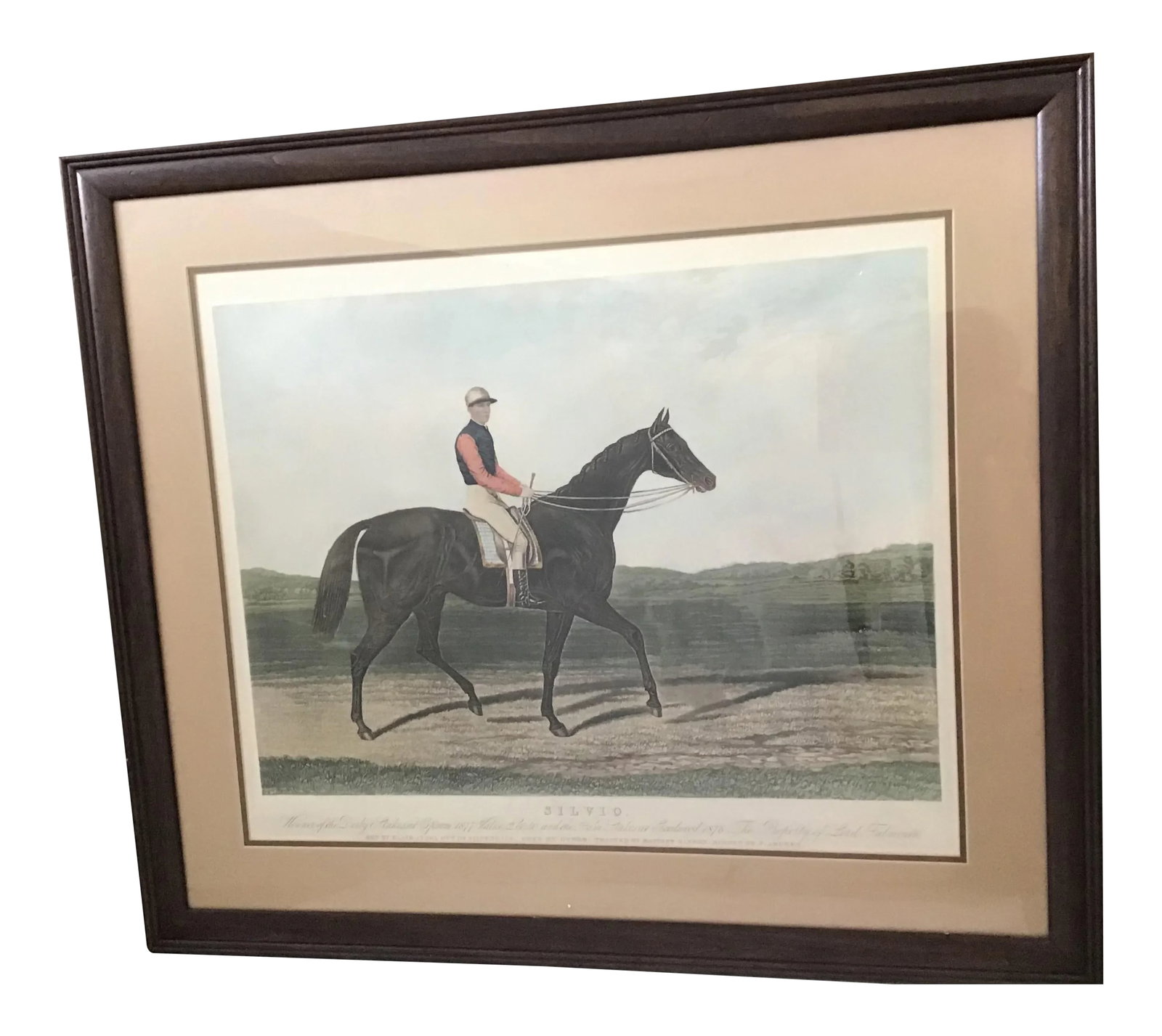 19th Century Equestrian Derby Race Silvio Horse Jockey Engraving Print Art (1 of 13)