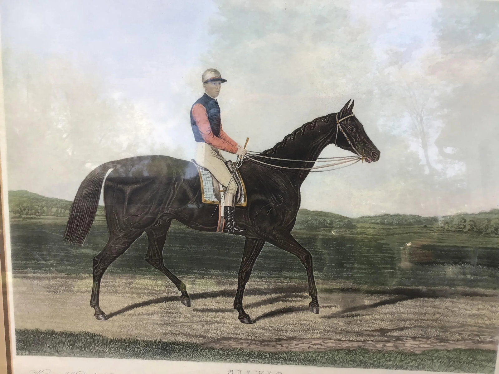 19th Century Equestrian Derby Race Silvio Horse Jockey Engraving Print Art - 2
