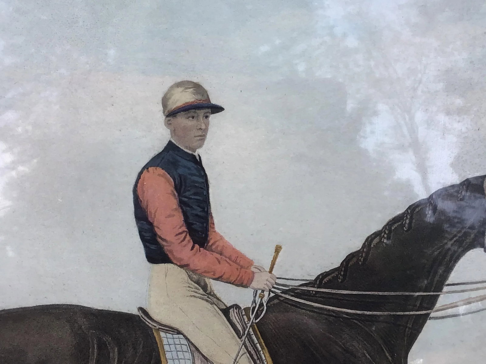 19th Century Equestrian Derby Race Silvio Horse Jockey Engraving Print Art - 3