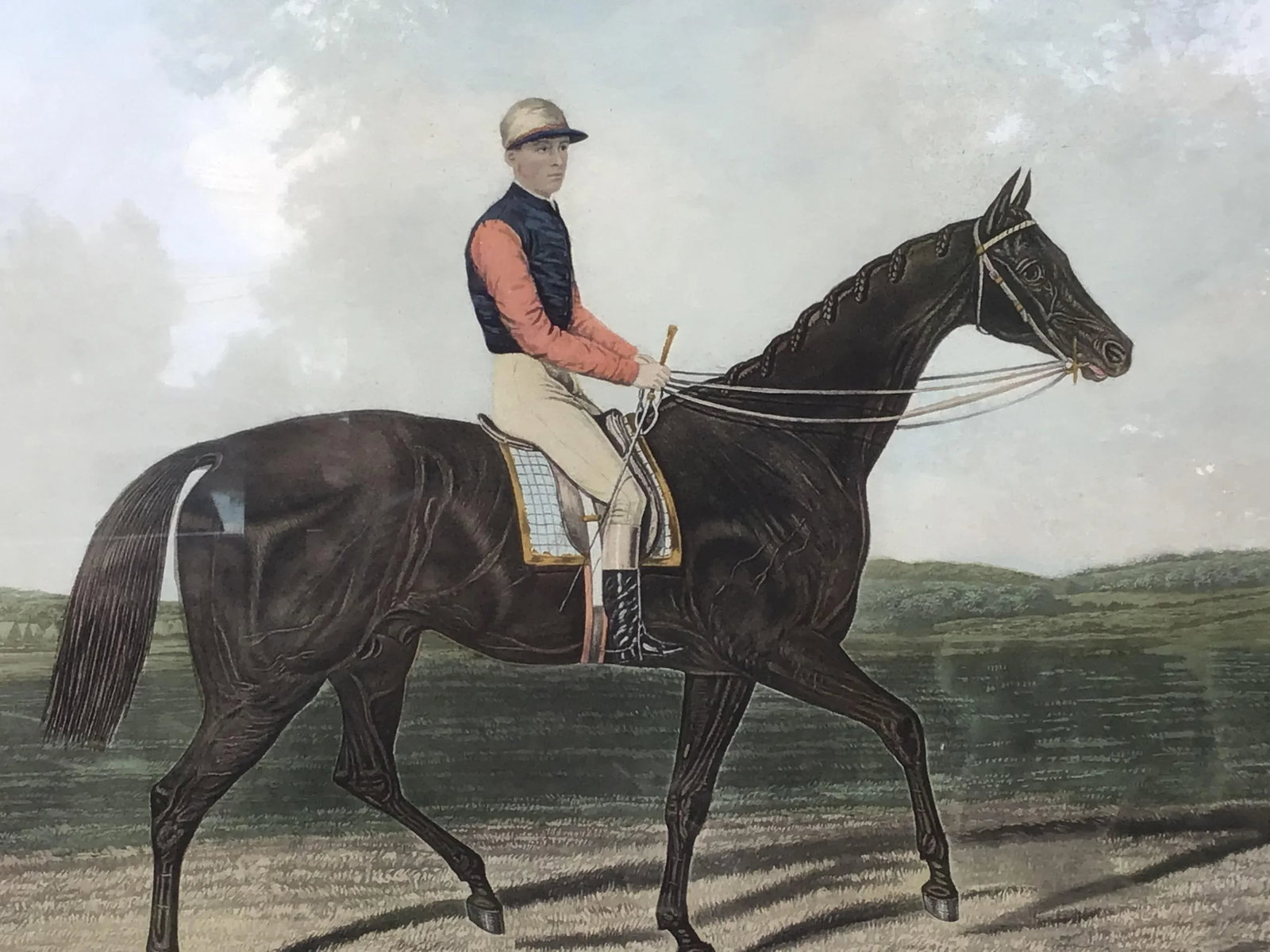 19th Century Equestrian Derby Race Silvio Horse Jockey Engraving Print Art - 4