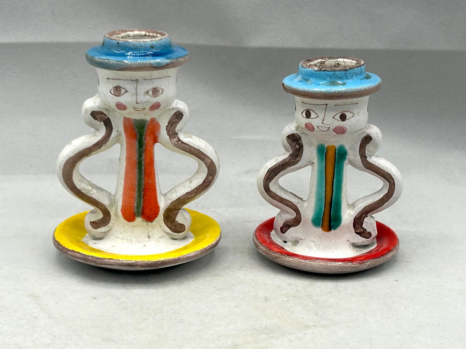 Pair of Vintage Giovanni DeSimone Ceramic Candlestick Holders, Italy - 2