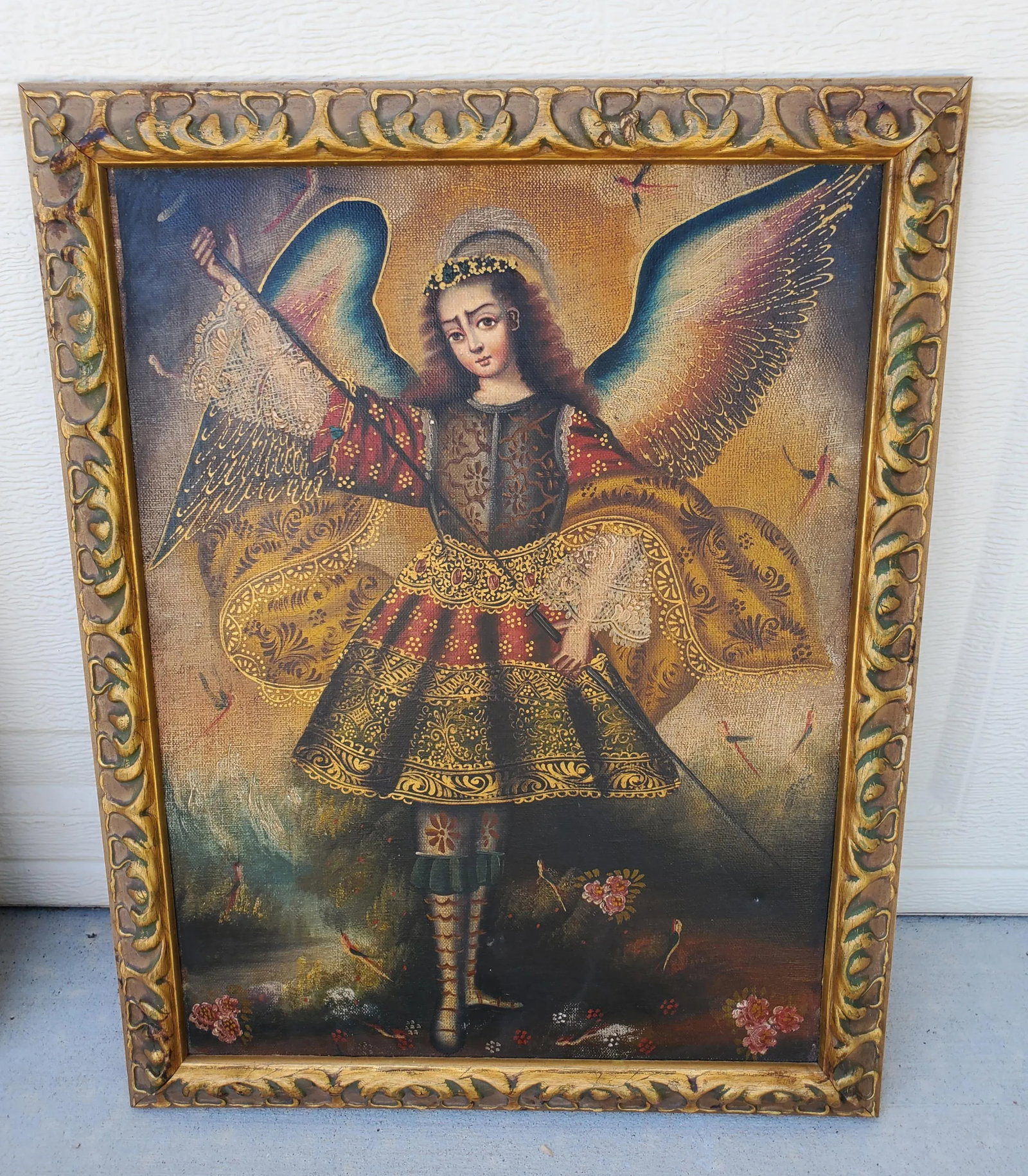 1980s Pair Framed Giclee Prints Our Lady of Perpetual Help & Archangel Barachiel Icons - 10