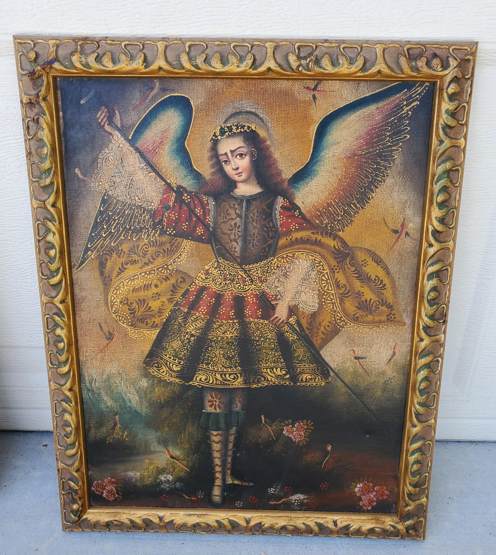 1980s Pair Framed Giclee Prints Our Lady of Perpetual Help & Archangel Barachiel Icons - 5