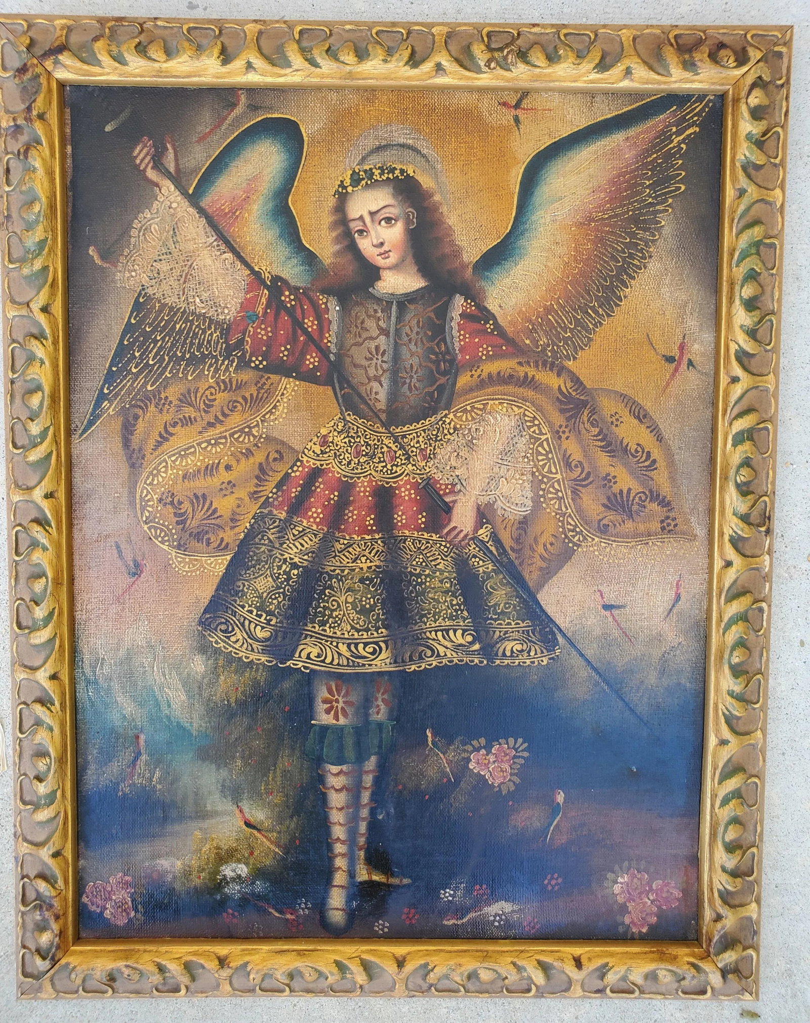 1980s Pair Framed Giclee Prints Our Lady of Perpetual Help & Archangel Barachiel Icons - 7