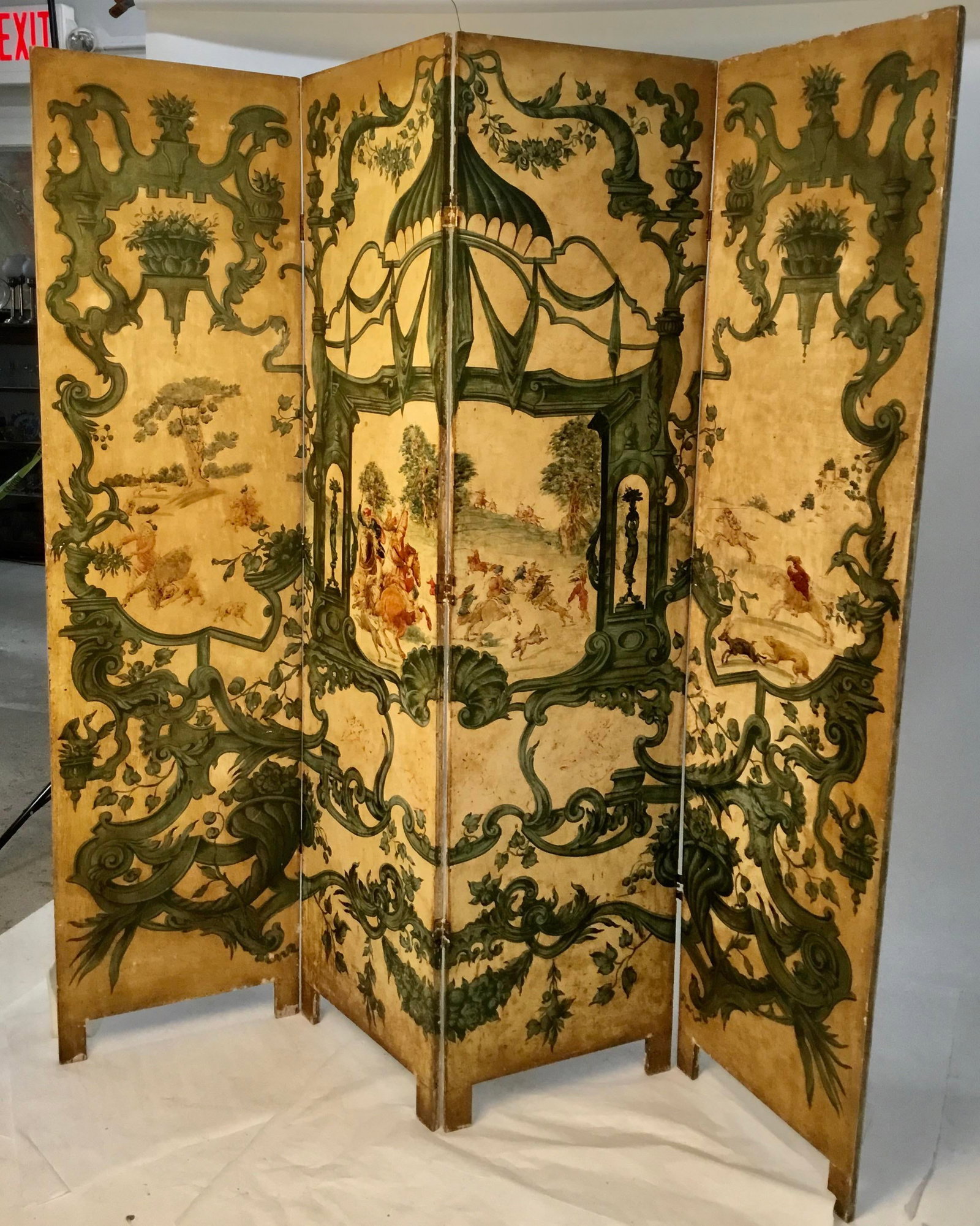 19th Century European Hand Painted Dressing Screen - 13
