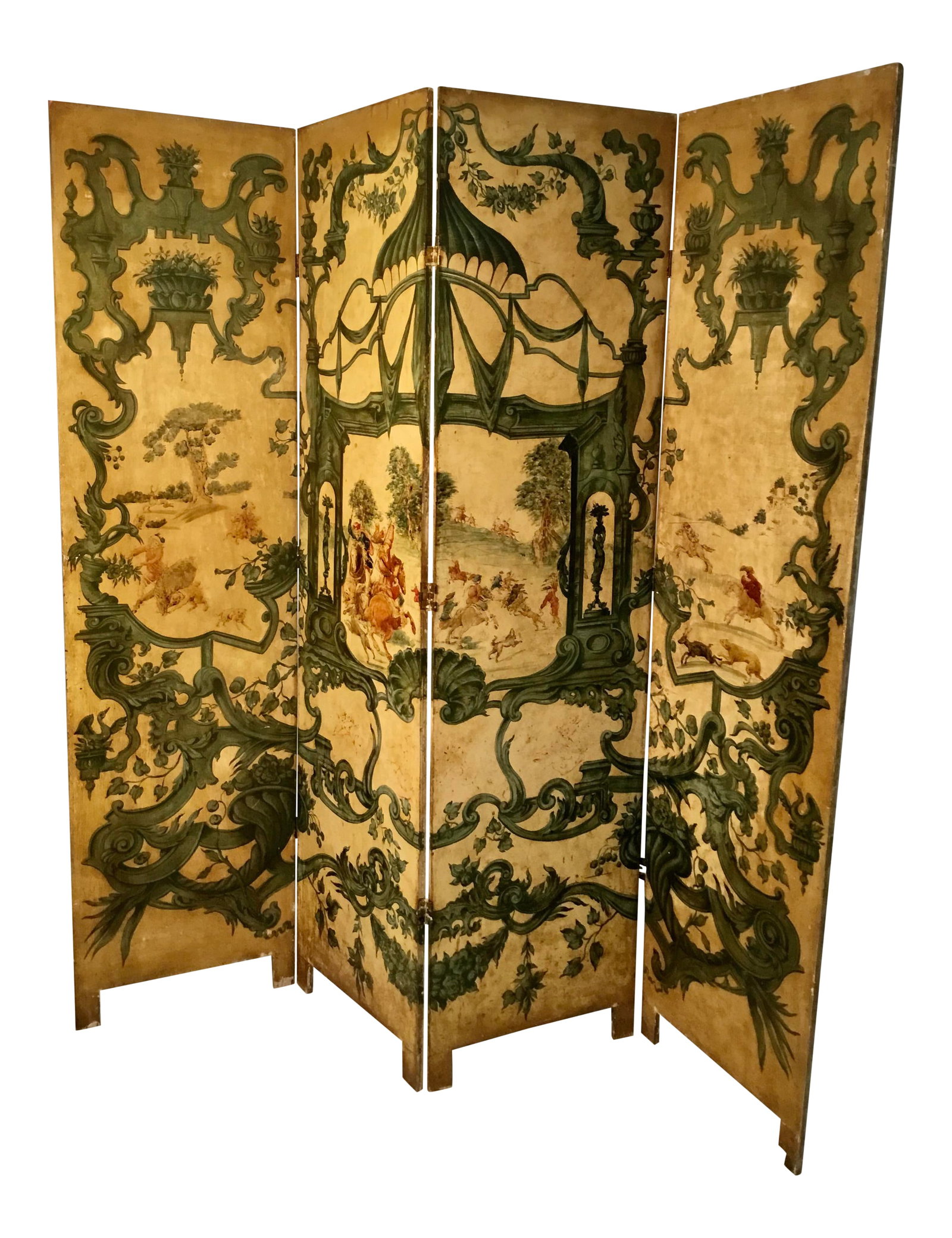 19th Century European Hand Painted Dressing Screen (1 of 13)