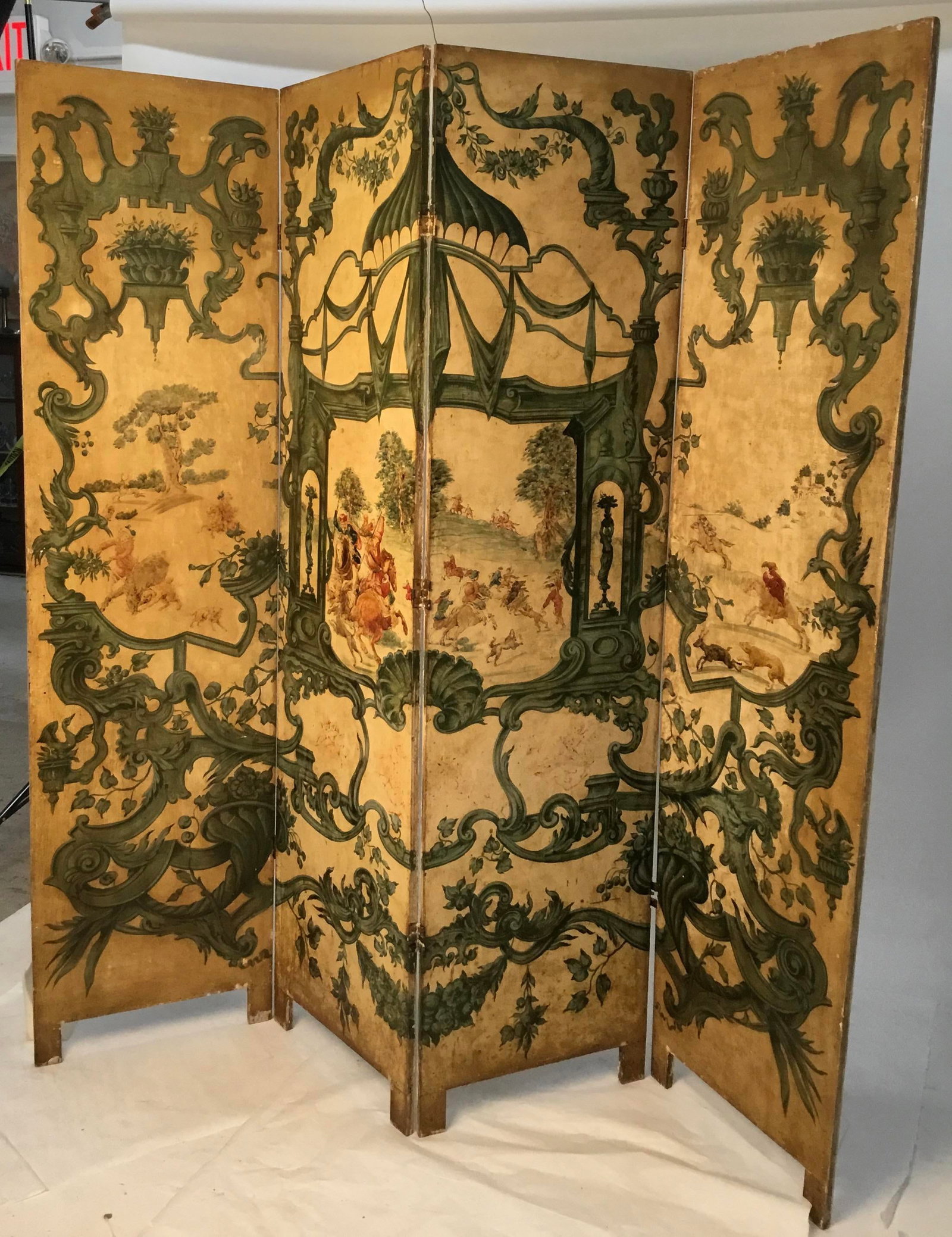 19th Century European Hand Painted Dressing Screen - 2