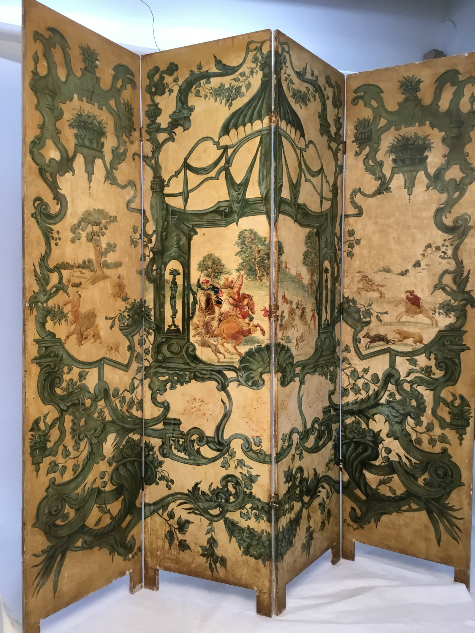 19th Century European Hand Painted Dressing Screen - 3