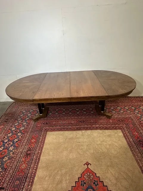 1980s Baker Furniture Dining Table With 2 Leaves - 3