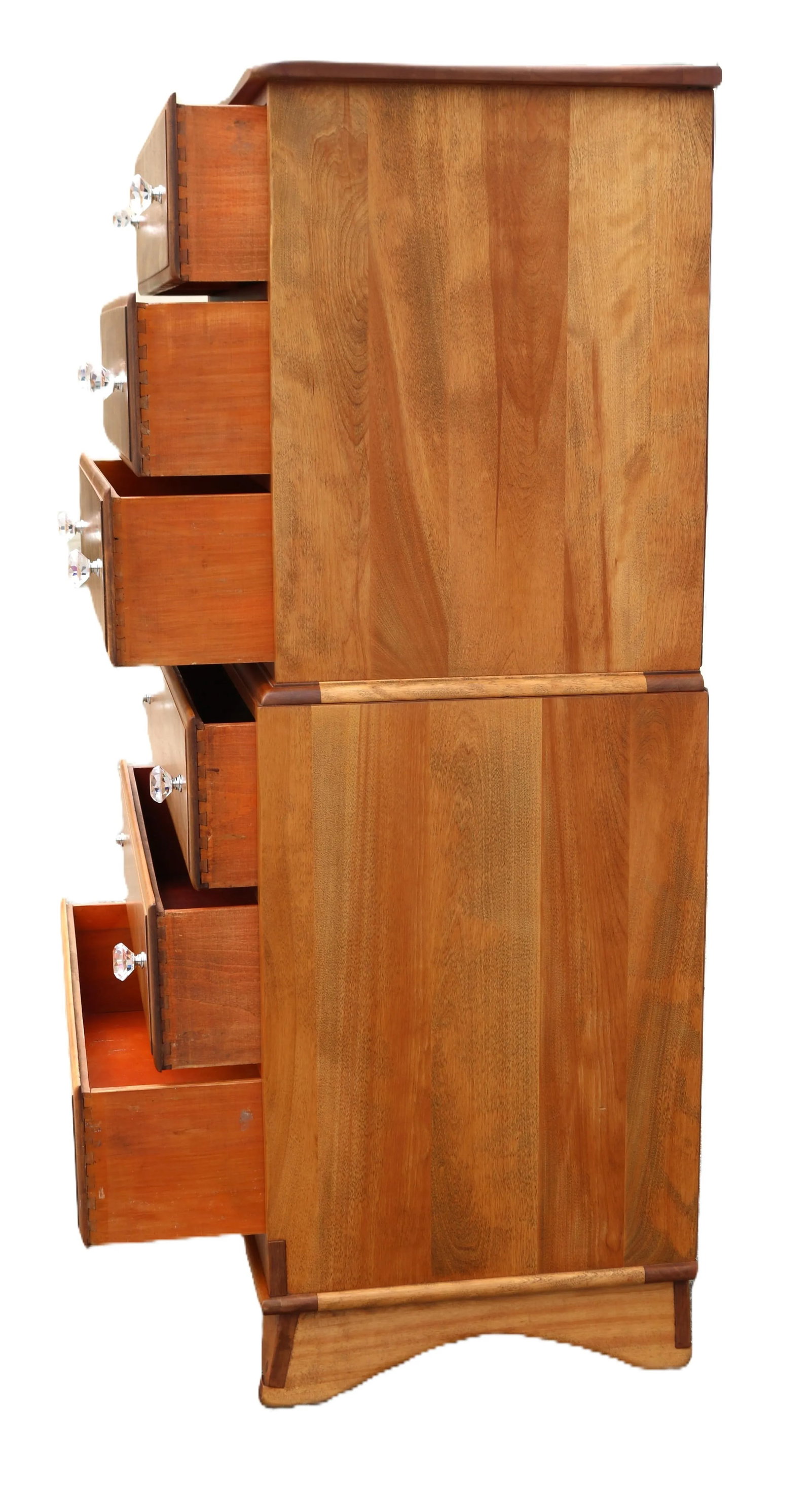 Vintage Mid-Century Solid Maple 6 Drawer Tall Dresser Dovetail and Dowel Joint Construction - 3