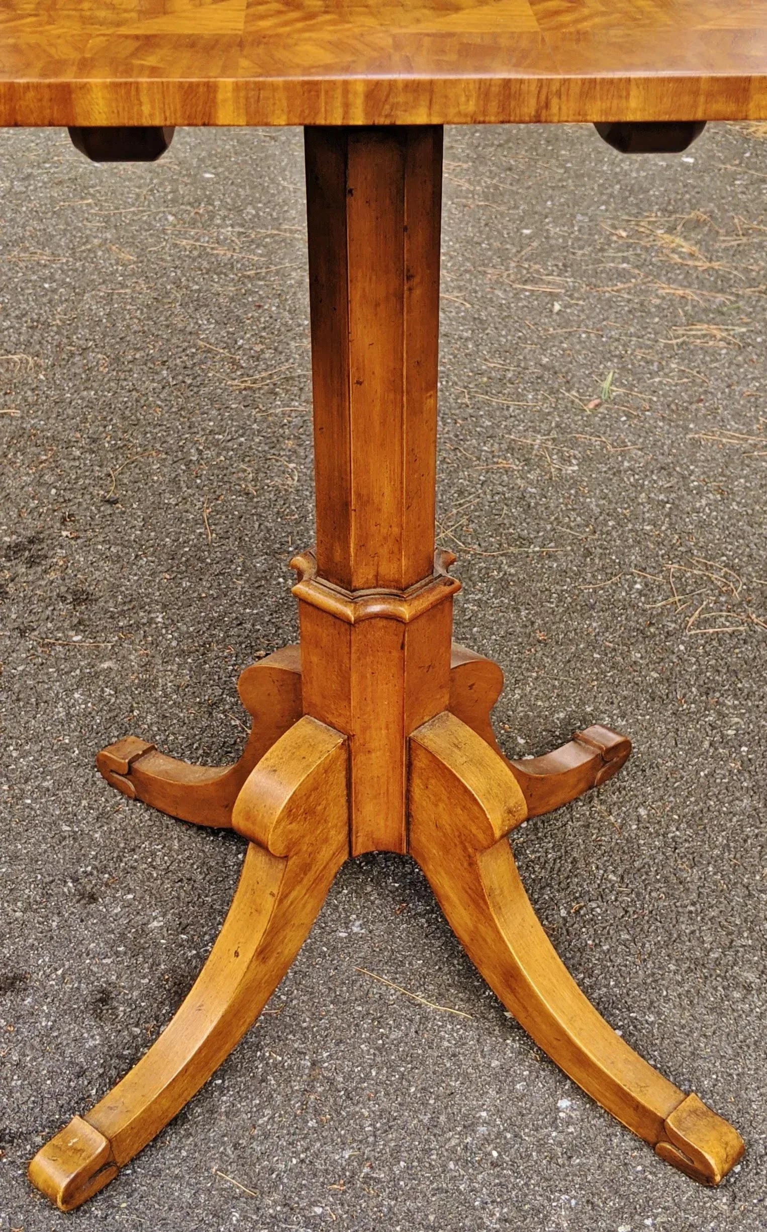 Vintage English Style Satin Wood Bronze Gallery Tilt-Top Table by Baker Furniture - 8