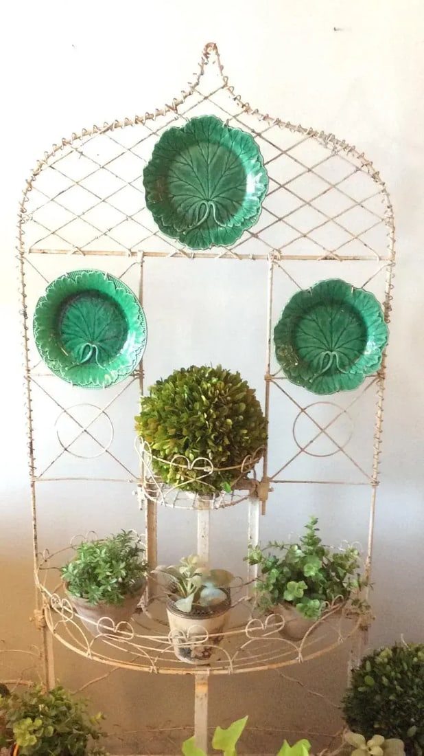 Antique French Wire Garden Plant Stand - 9