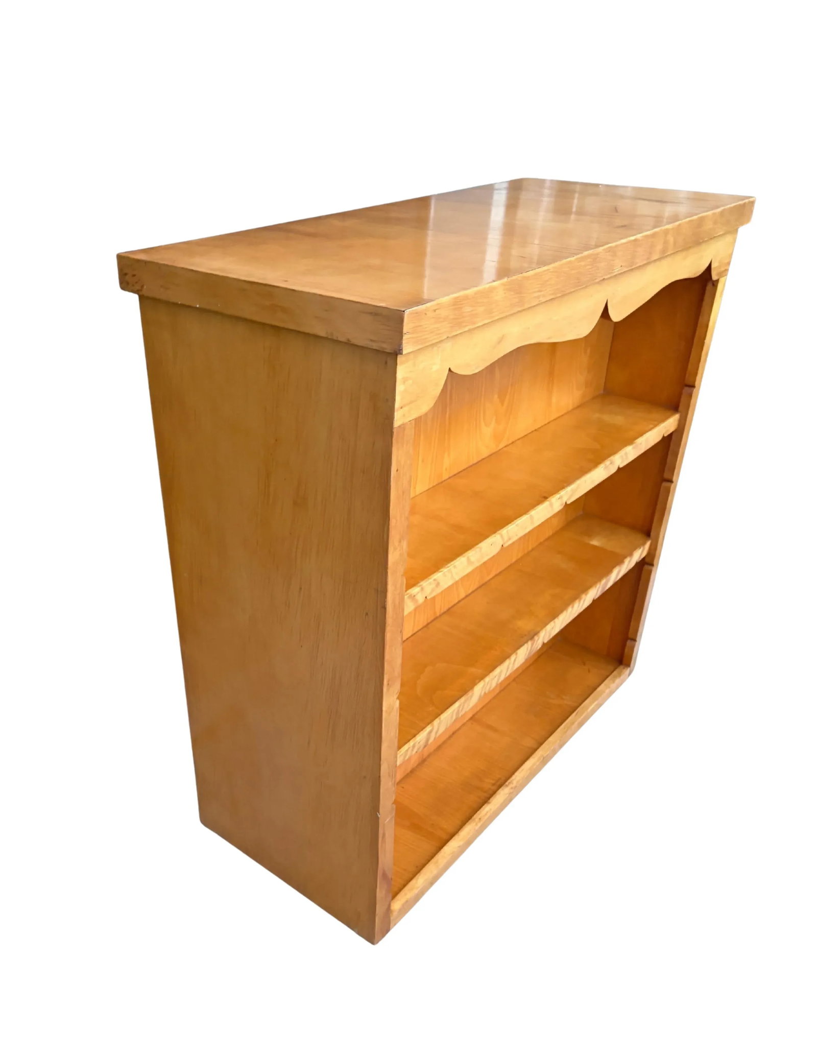 Mid-Century Solid Birch/Maple Bookcase With Hidden Side Storage - c.1950s - 11