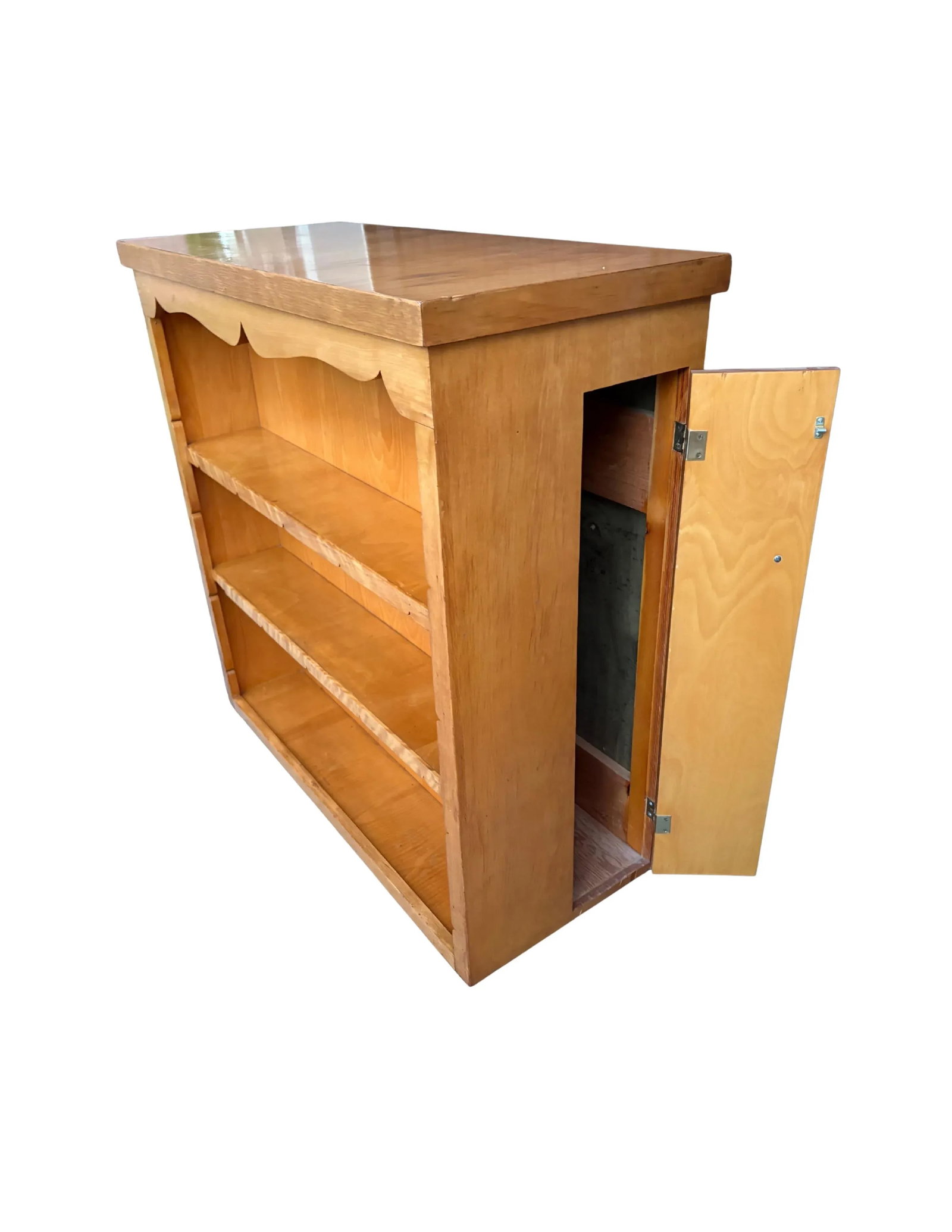 Mid-Century Solid Birch/Maple Bookcase With Hidden Side Storage - c.1950s - 6