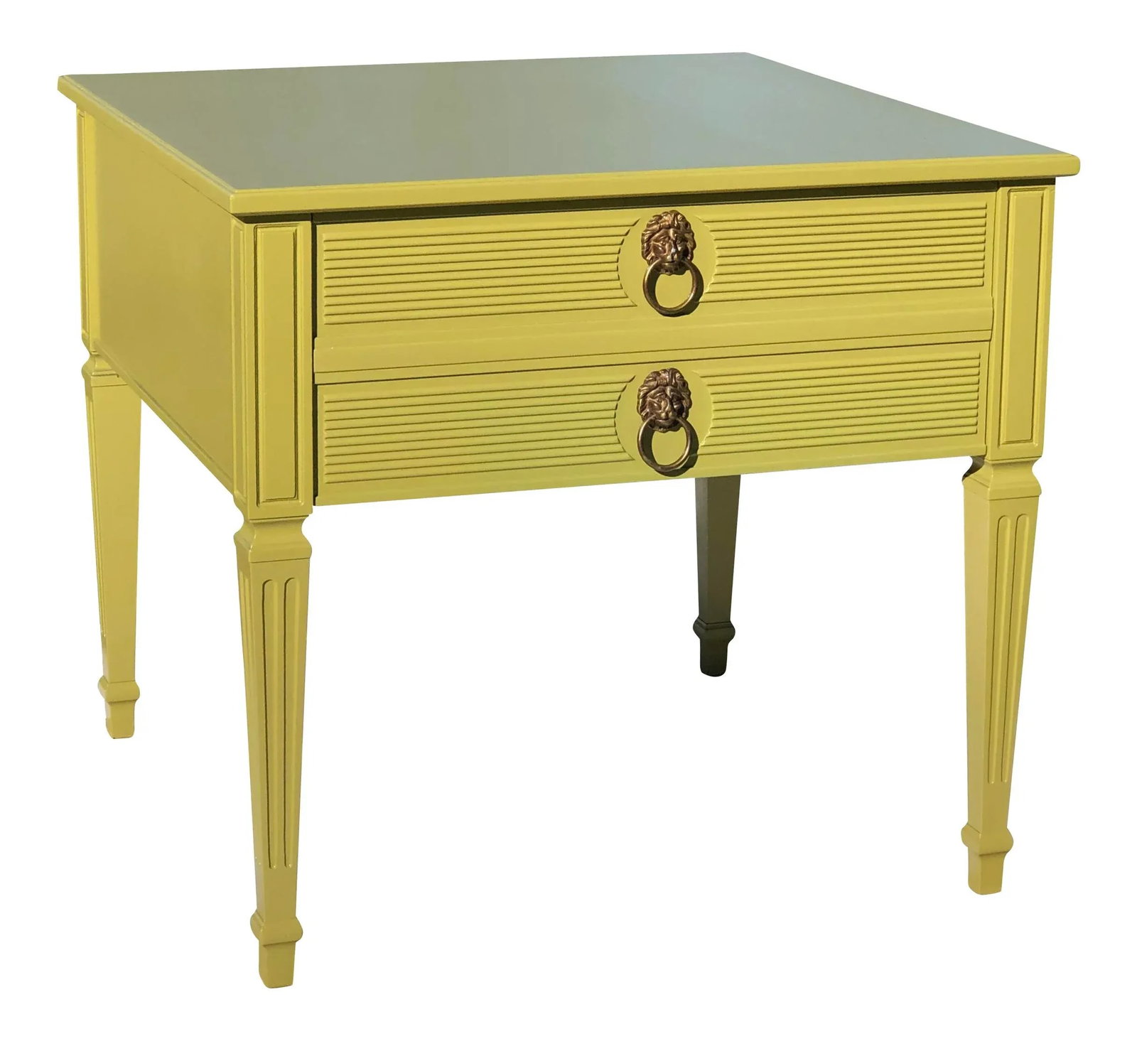 1950s Henredon Olive Green Side Table - 2