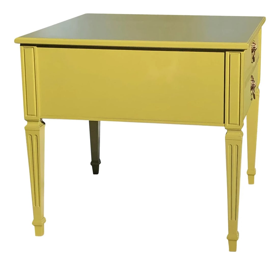 1950s Henredon Olive Green Side Table - 3