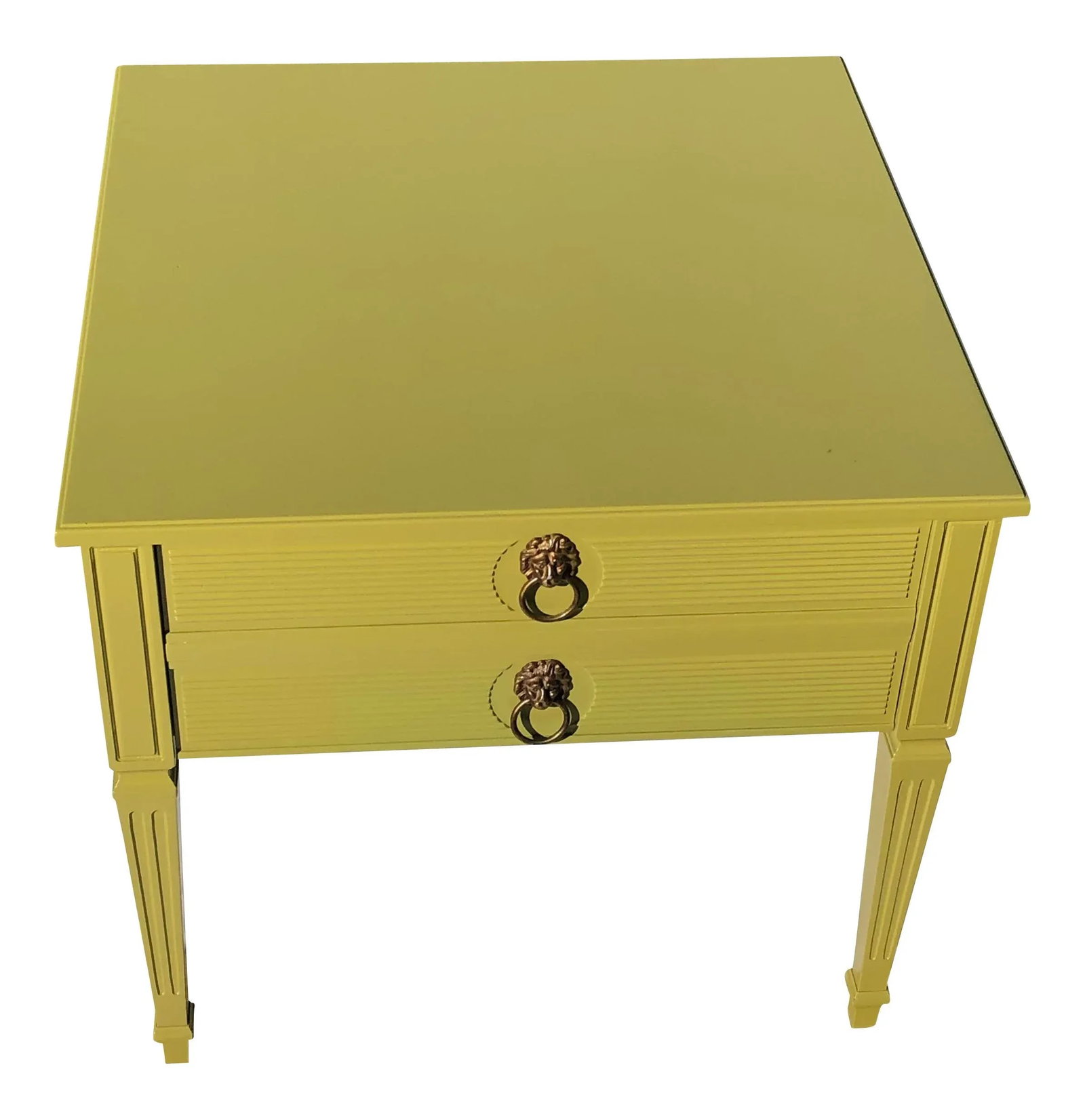 1950s Henredon Olive Green Side Table - 4