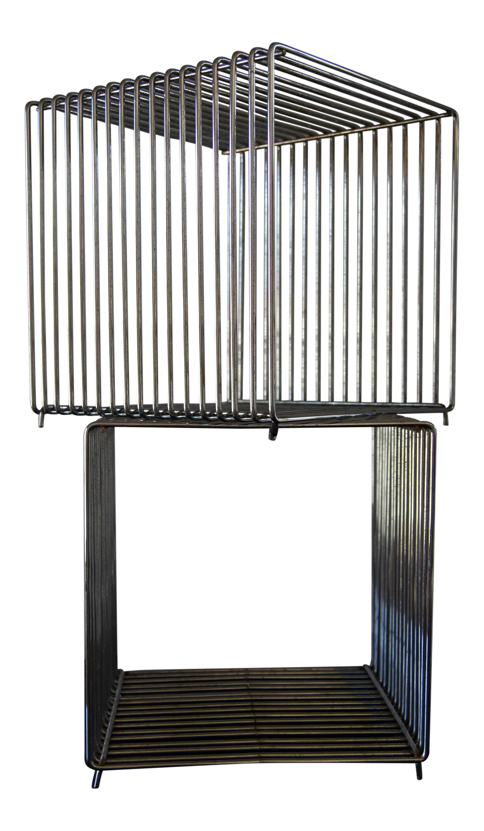 1970s Verner Panton Attributed Pantonova Wire Cube Side Tables - a Pair (1 of 6)