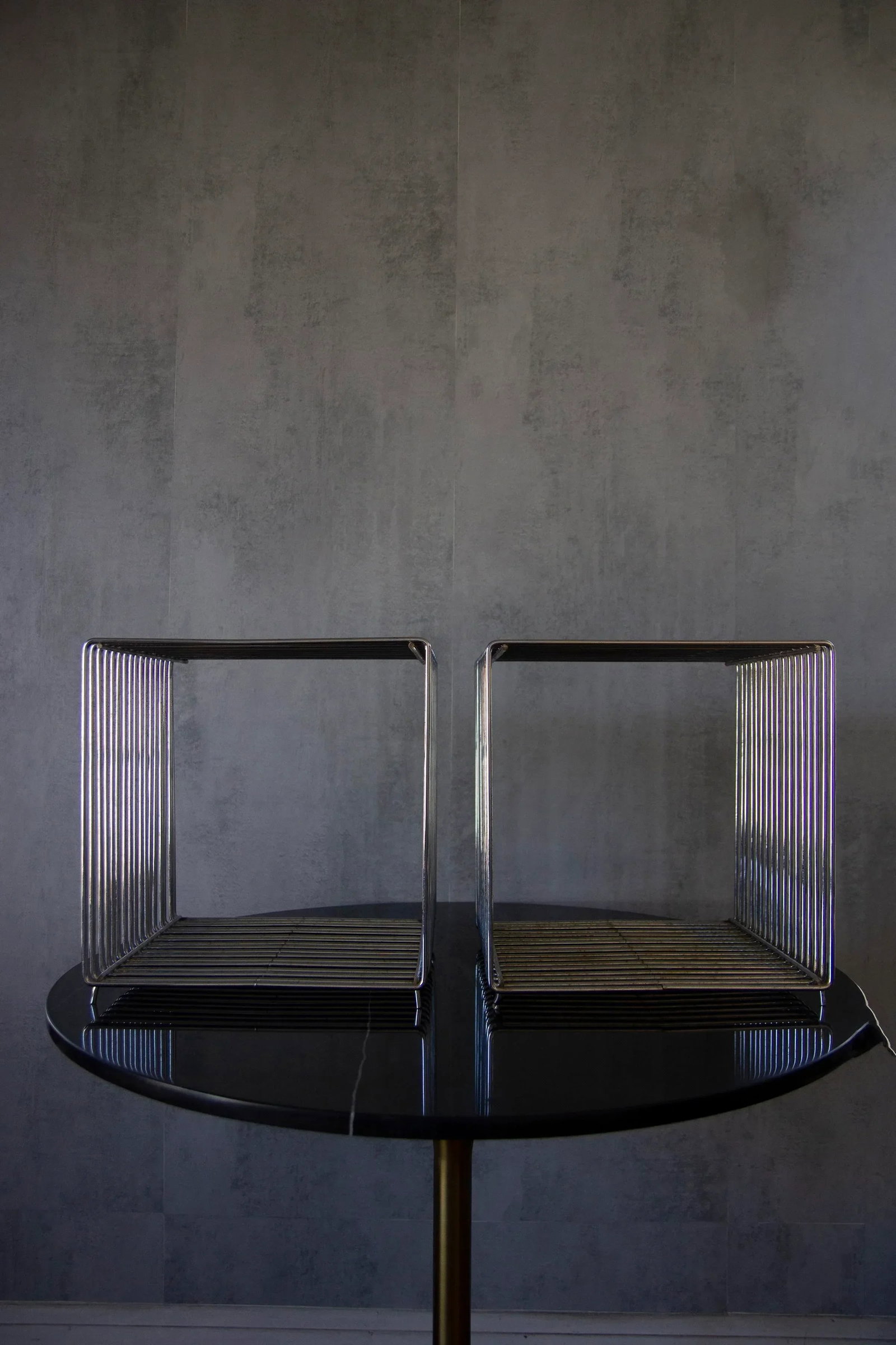 1970s Verner Panton Attributed Pantonova Wire Cube Side Tables - a Pair - 2