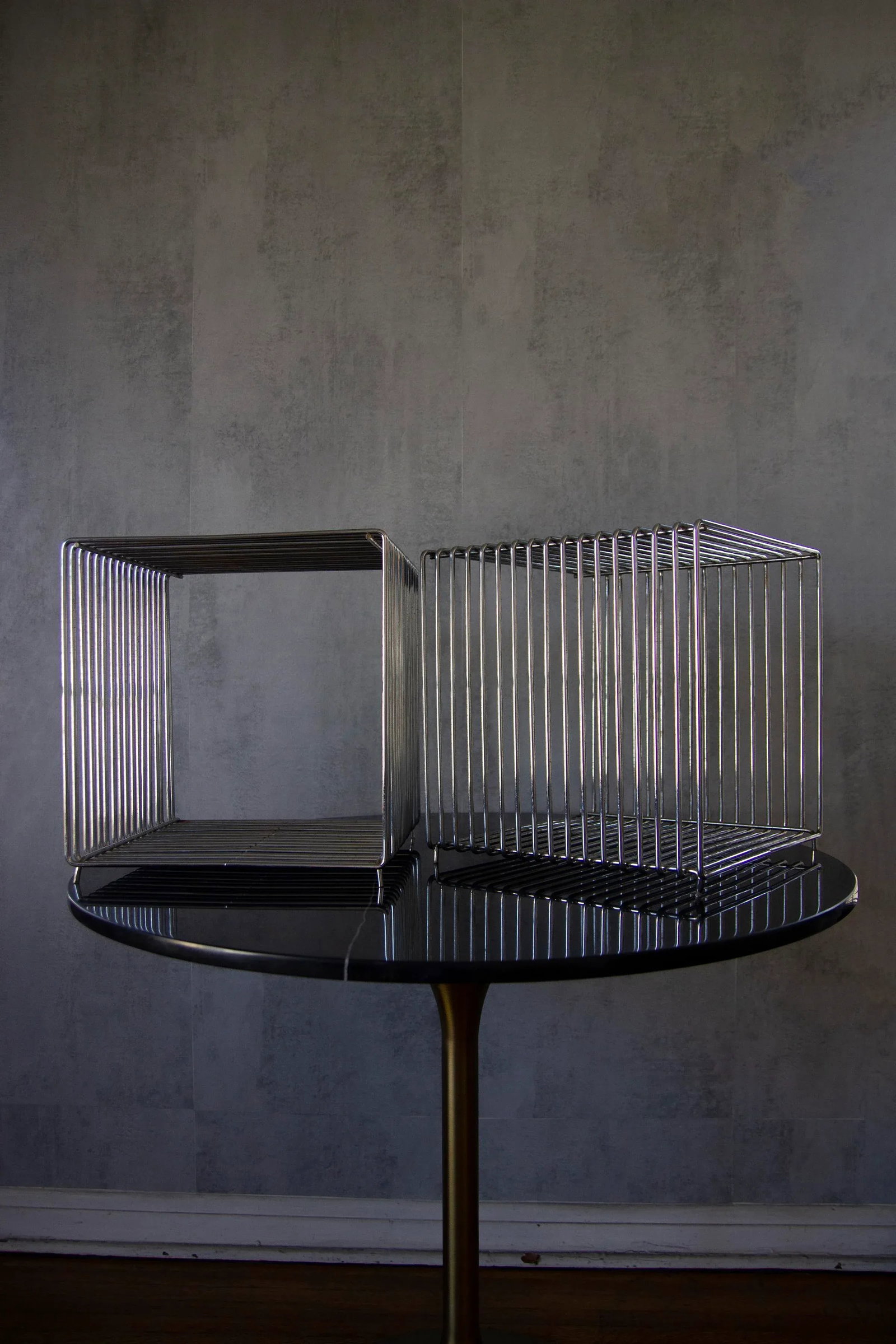 1970s Verner Panton Attributed Pantonova Wire Cube Side Tables - a Pair - 3