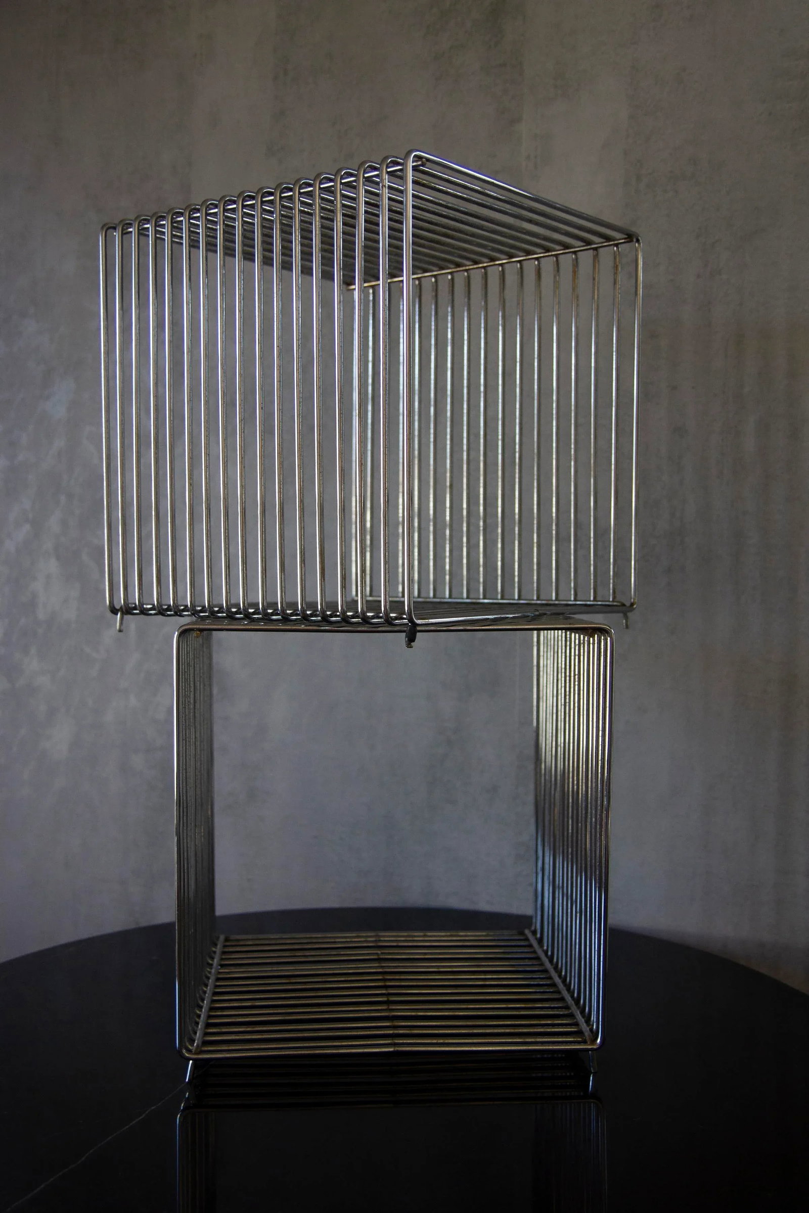 1970s Verner Panton Attributed Pantonova Wire Cube Side Tables - a Pair - 6