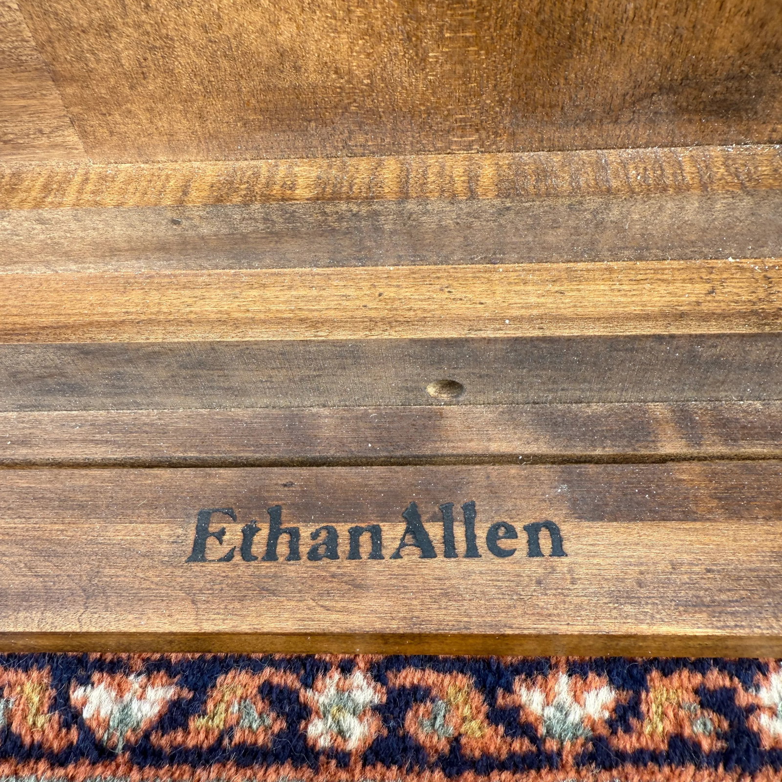 1980s Ethan Allen Classic Manor Chinese Chippendale Parquet Maple Square Side Tables - A Pair (15-80 - 11
