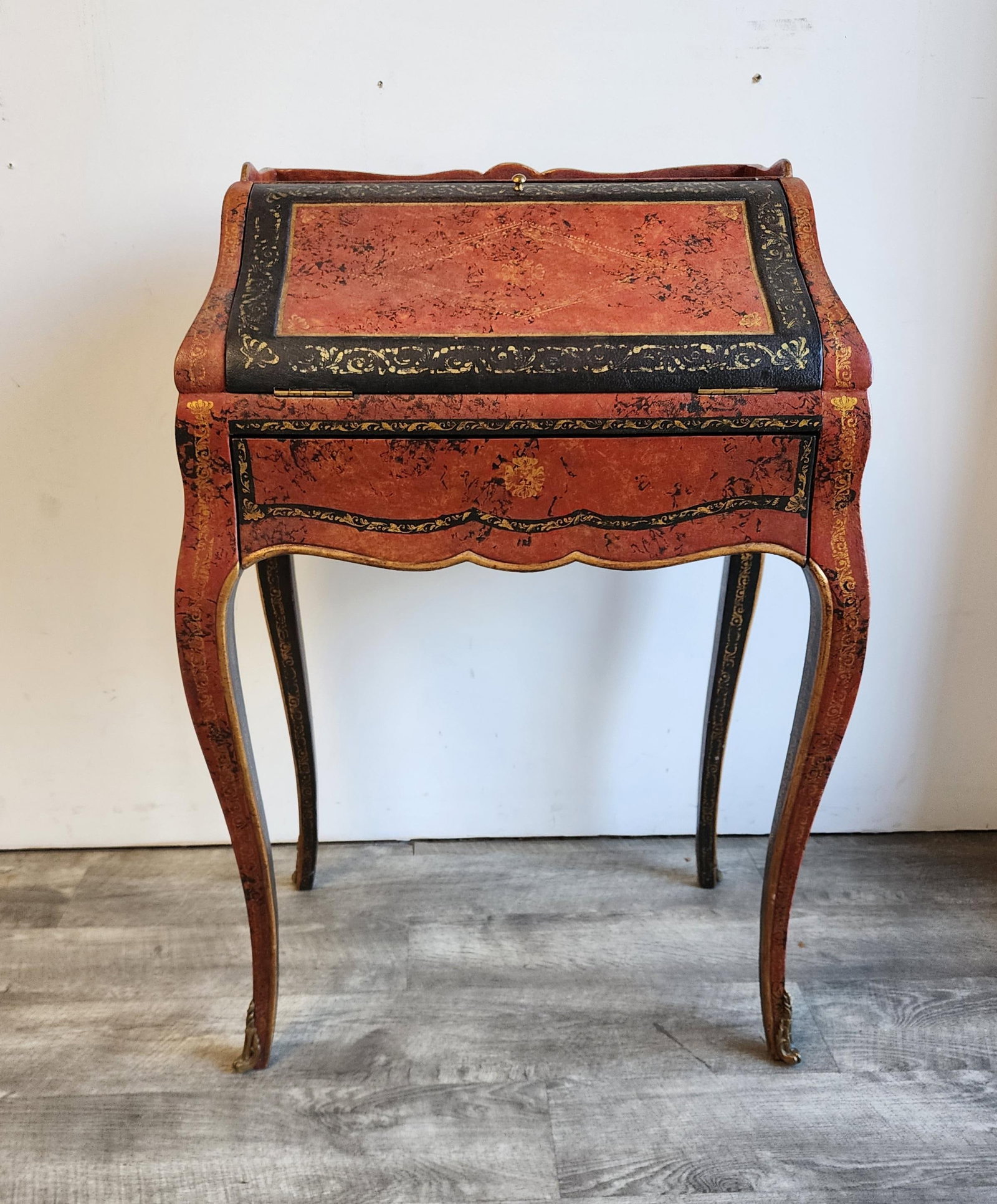 Late 20th Century Louis XV Leather Wrapped Ladies Desk by Theodore Alexander - 2