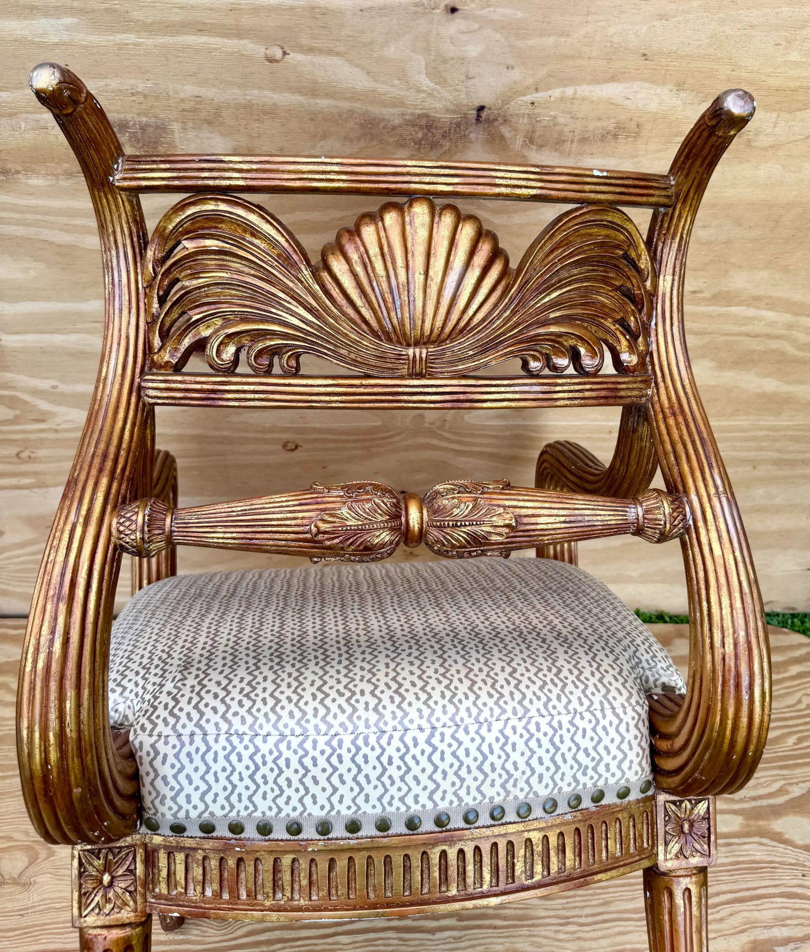 late 20th Century Super Fine Stylized Carved Maitland Smith Saber Leg Arm Chair - 10
