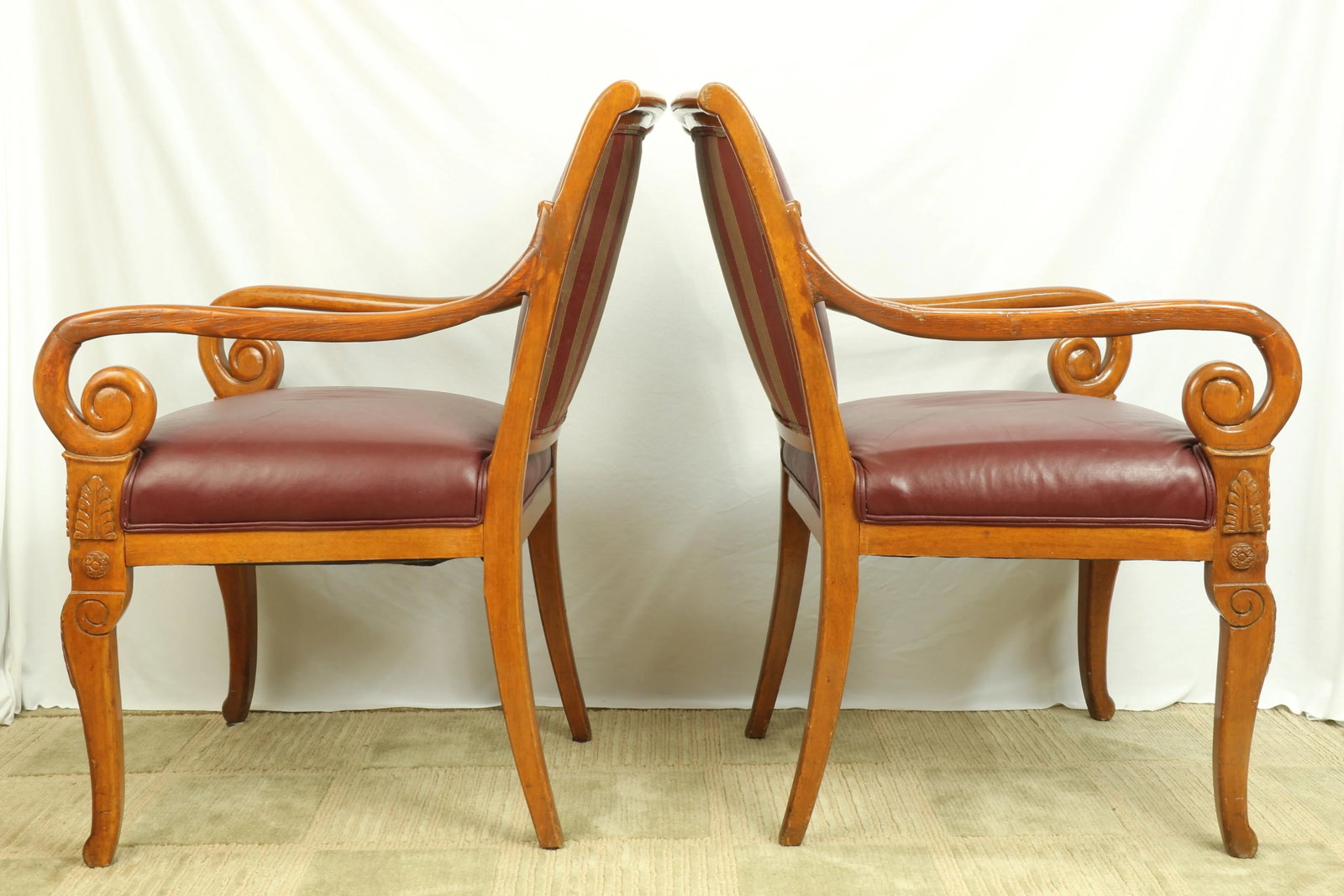 19th Century William IV Regency Upholstered Satinwood Armchairs - a Pair - 2
