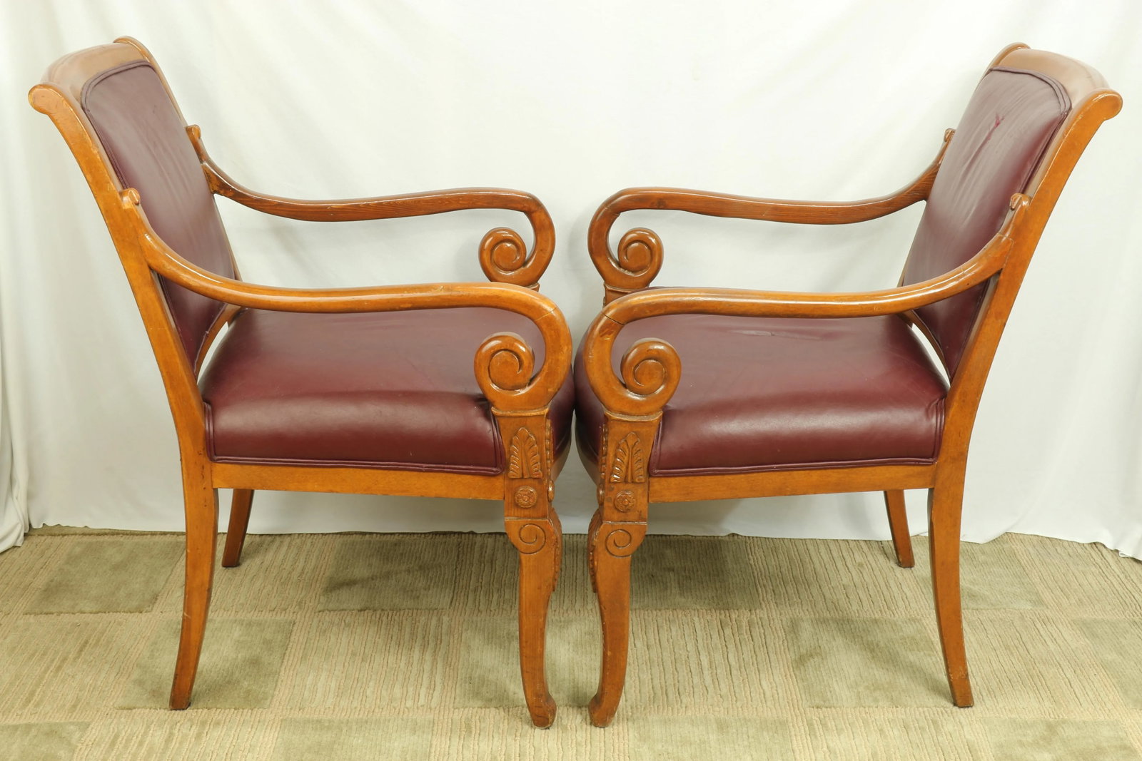 19th Century William IV Regency Upholstered Satinwood Armchairs - a Pair - 3