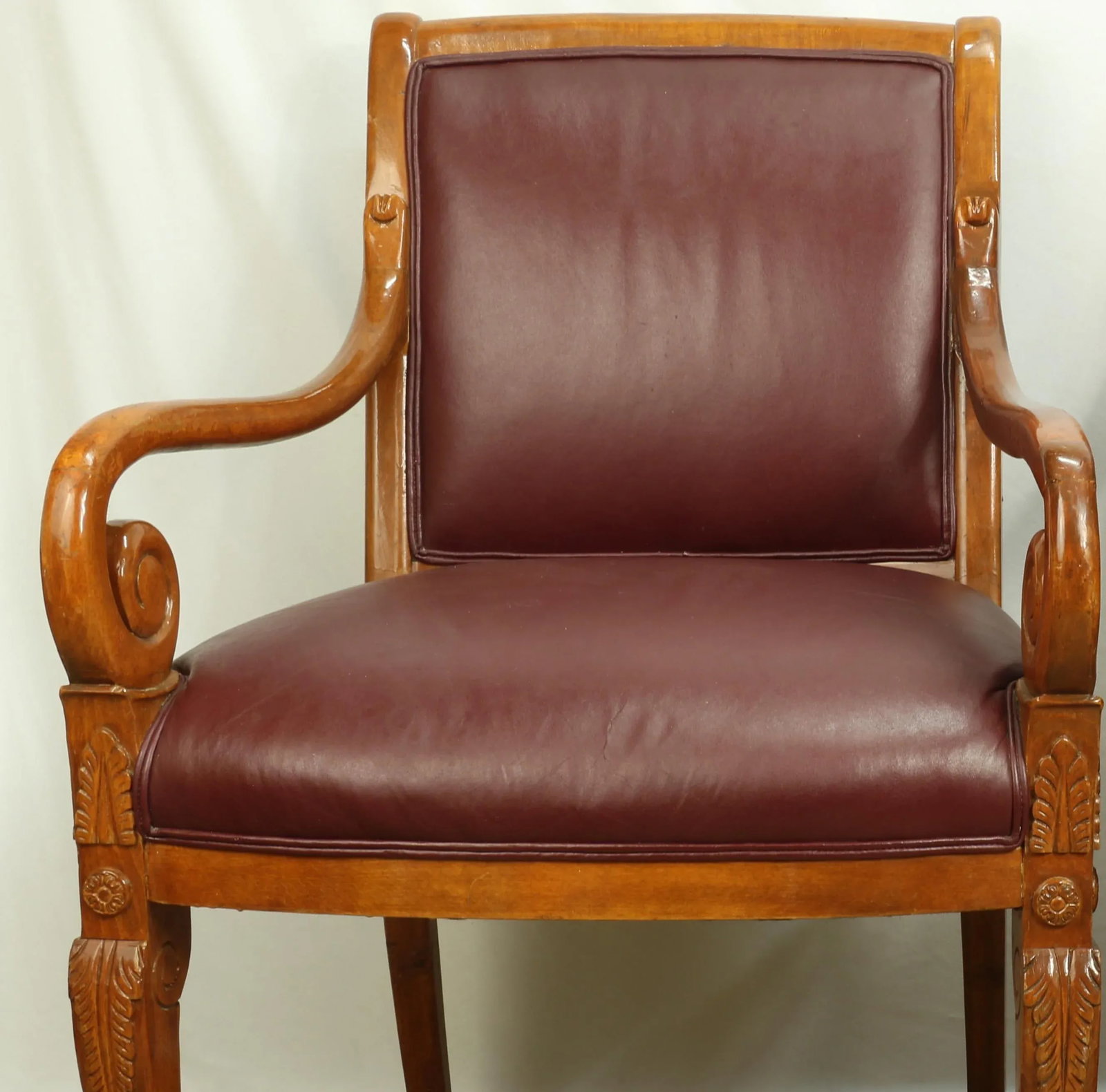 19th Century William IV Regency Upholstered Satinwood Armchairs - a Pair - 8