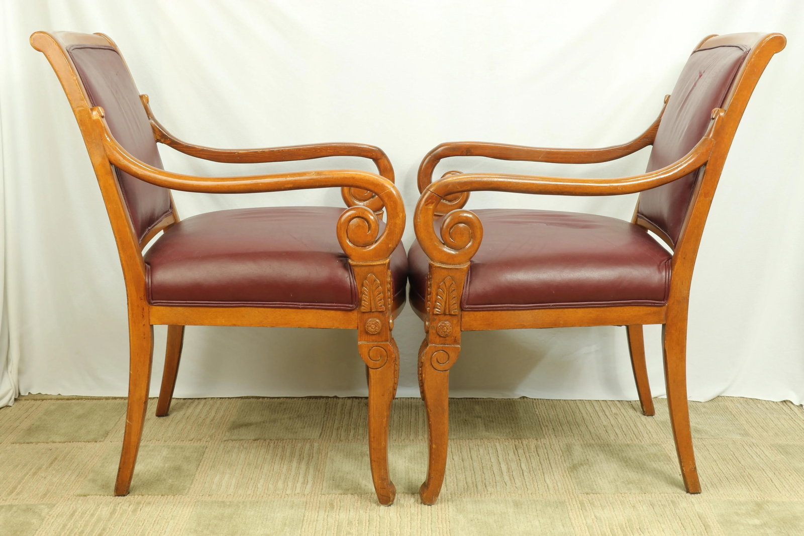 19th Century William IV Regency Upholstered Satinwood Armchairs - a Pair - 9