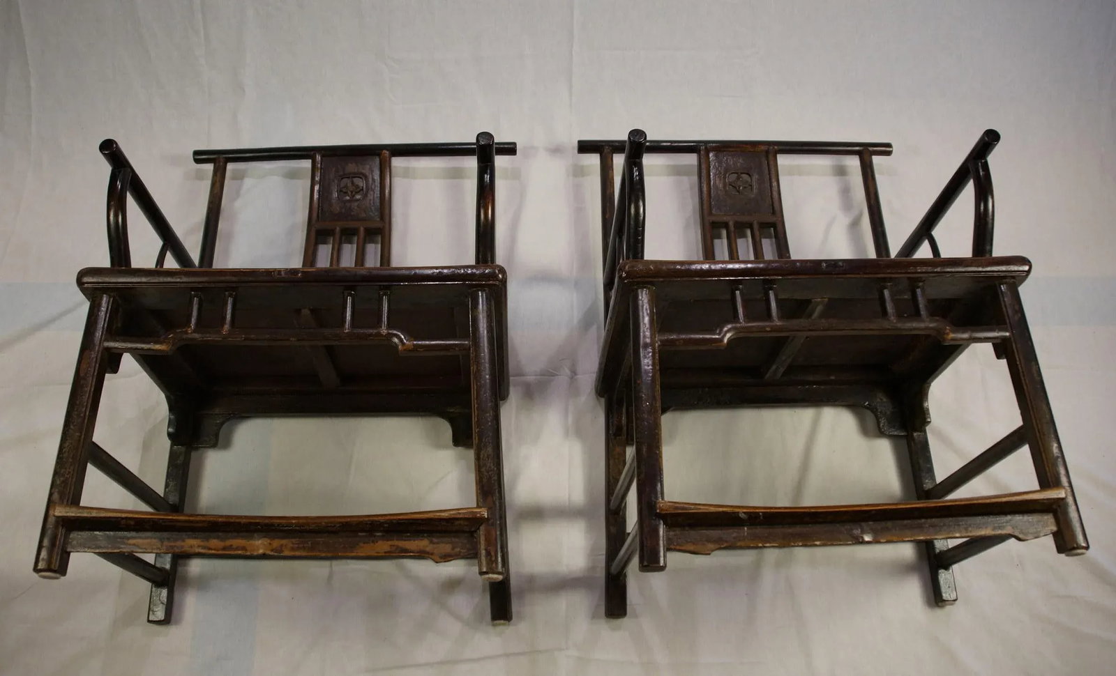 Antique Yokeback Armchairs - a Pair - 5