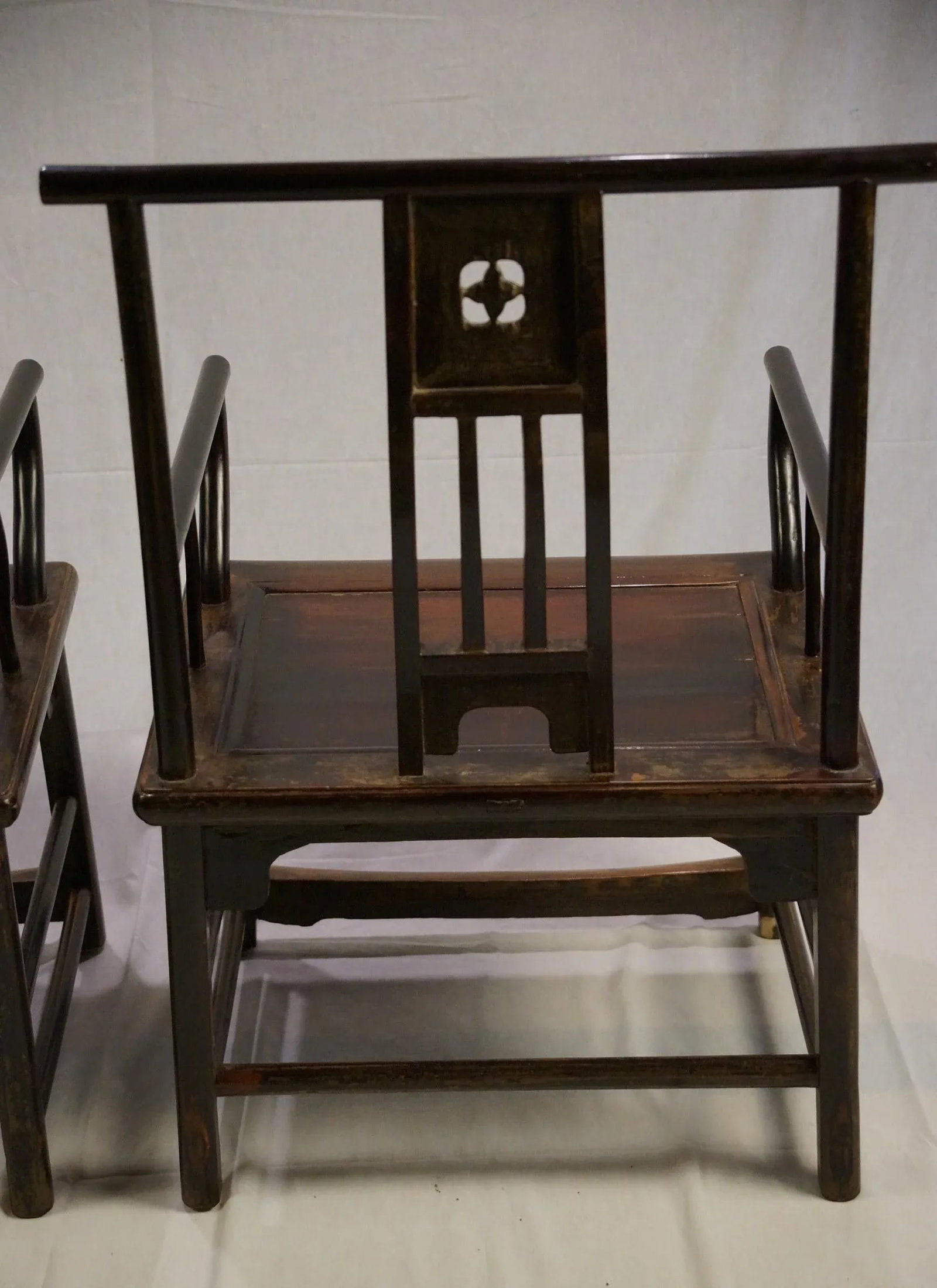 Antique Yokeback Armchairs - a Pair - 7