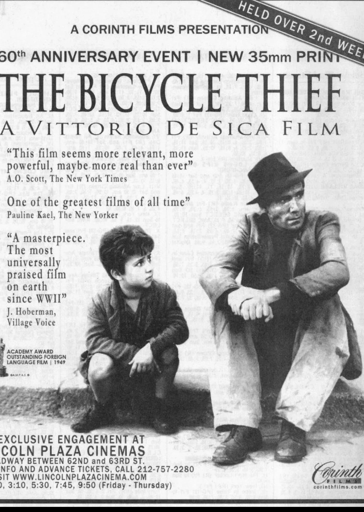 1940s "Voleur De Bicyclette" Vintage Movie Poster, Framed - 9