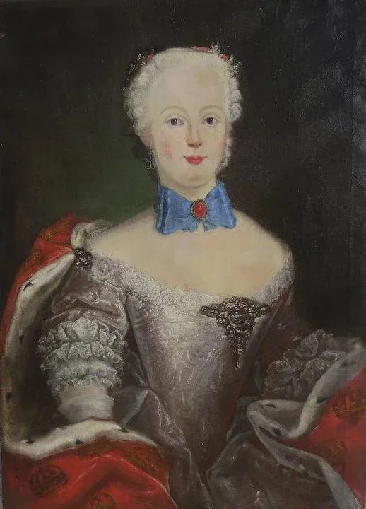 19th Century Portrait of a French Louis XV Style Woman Oil Painting, Framed - 2