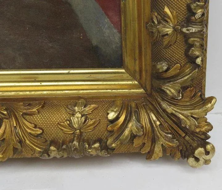 19th Century Portrait of a French Louis XV Style Woman Oil Painting, Framed - 6