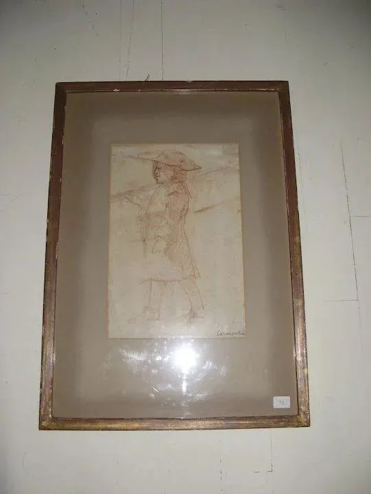 Mid 18th Century "Man in Profile" Red Chalk Drawing by Louis de Carmontelle, Framed - 4