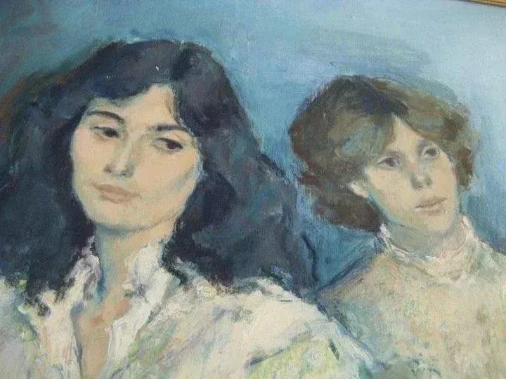 1960s Figurative Oil Painting on Canvas by Jan De Ruth, Framed - 2