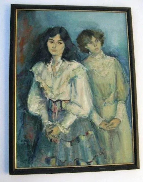 1960s Figurative Oil Painting on Canvas by Jan De Ruth, Framed - 4