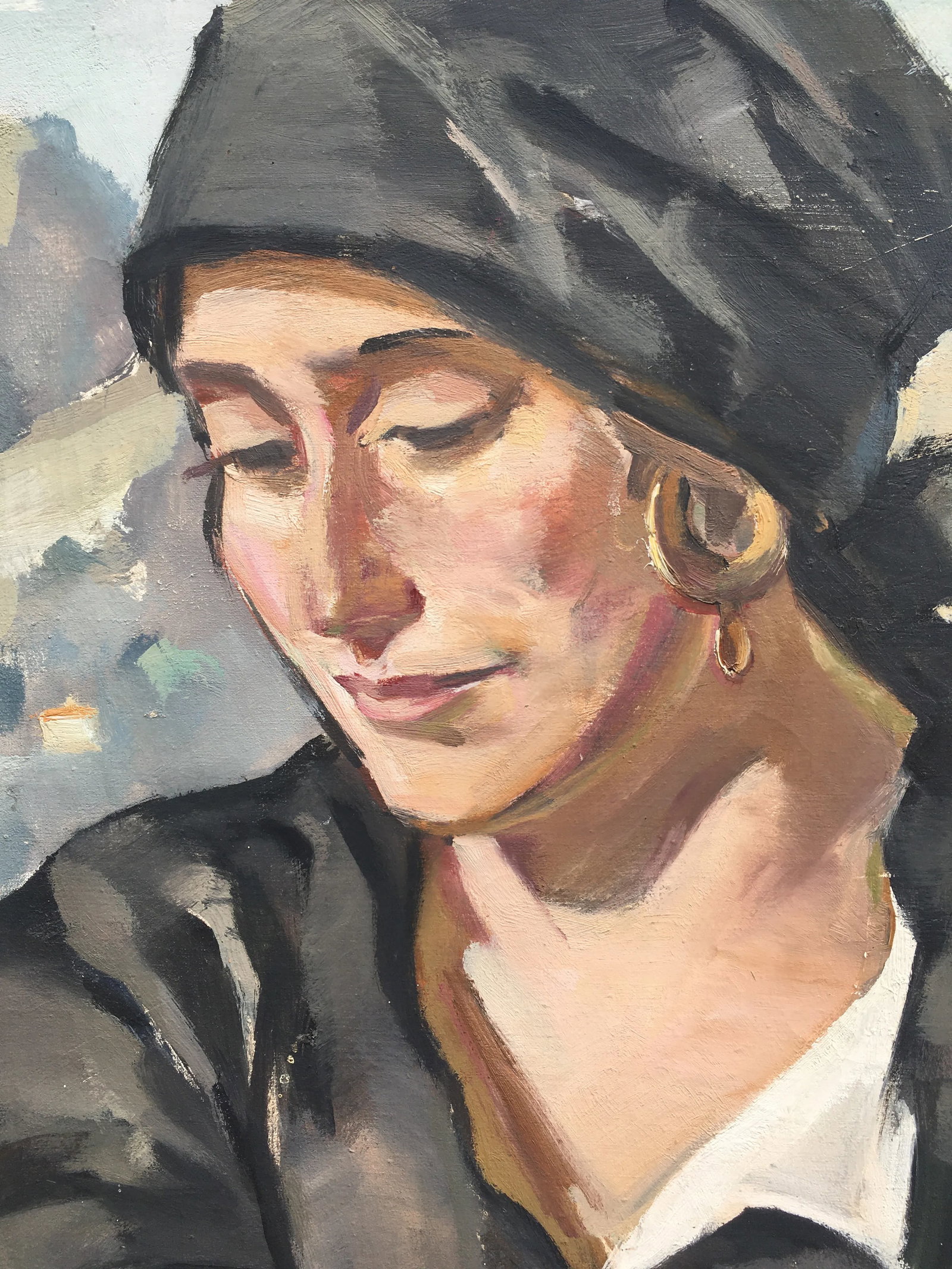 1920's "Portrait of a Young Maiden" Oil Painting by Italian Artist Armando Marchergiani, Framed - 3