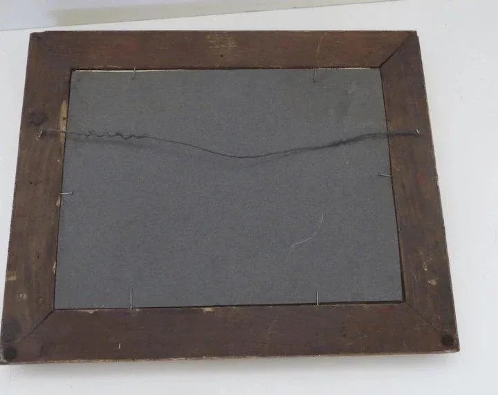 19th Century "Signing Wedding Certificate" French Watercolor Painting, Framed - 5