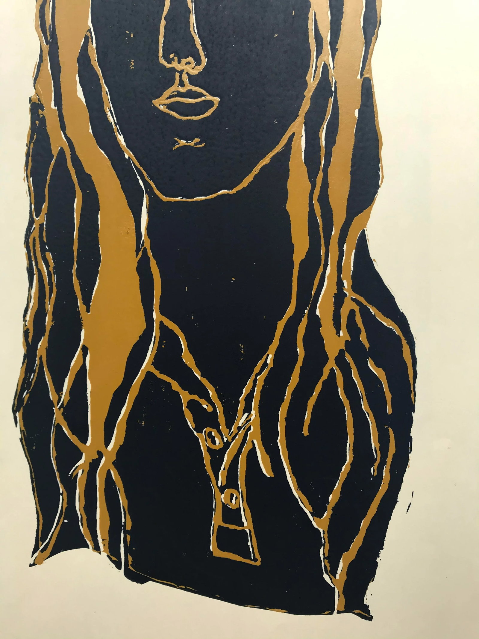 1970s "Navy Blue Girl" Figurative Serigraph, Framed - 4
