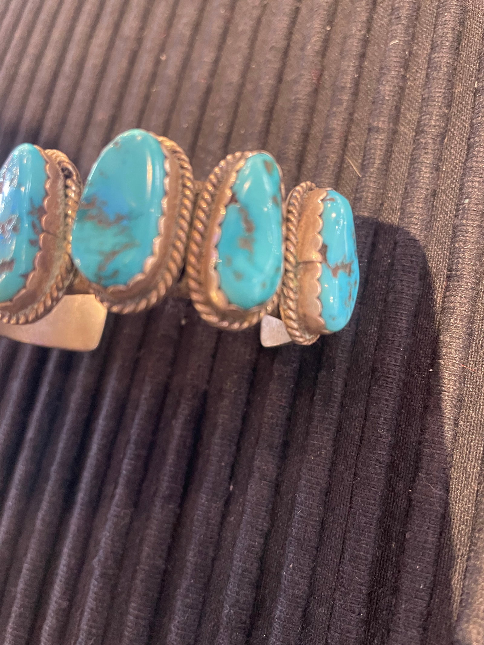 Vintage Navajo Sterling Silver and Az Turquoise Cuff by Tom Billy - 6
