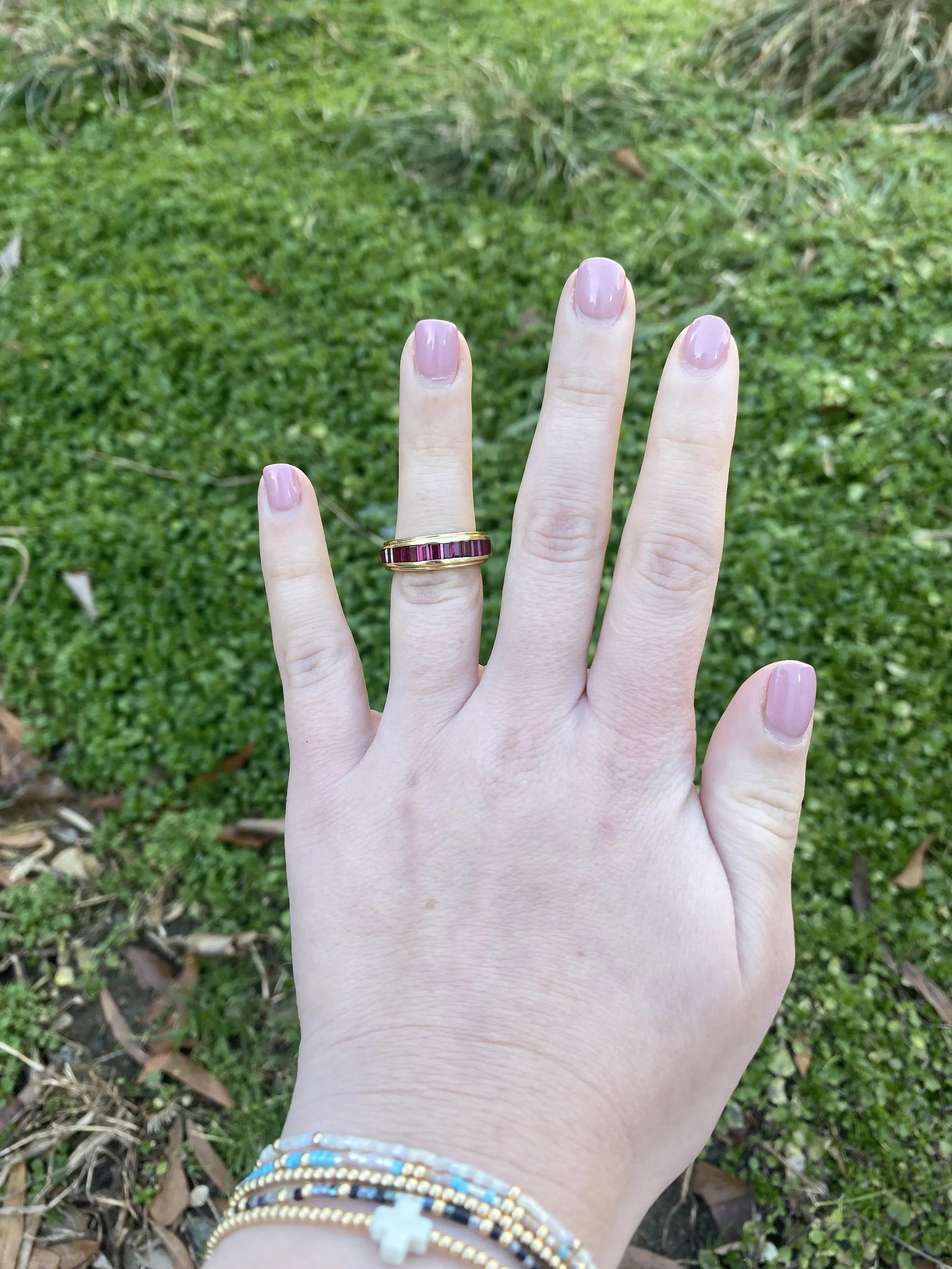 1.68ctw Baguette Ruby Channel Band Ring, 18k Yellow Gold, Ring Size 5.25 - 2
